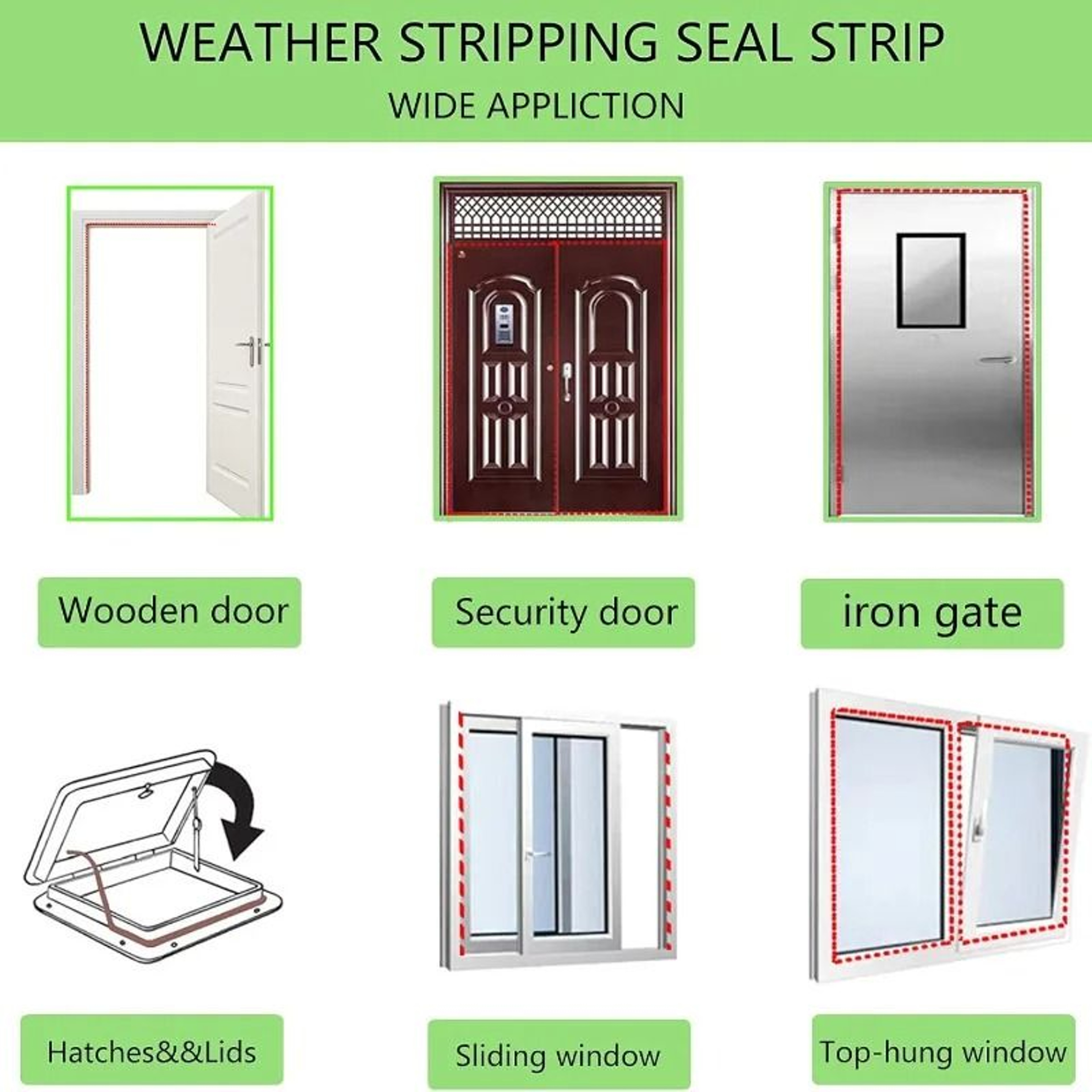 SelfAdhesive TPE Door And Window Weather Sealing Strip 5
