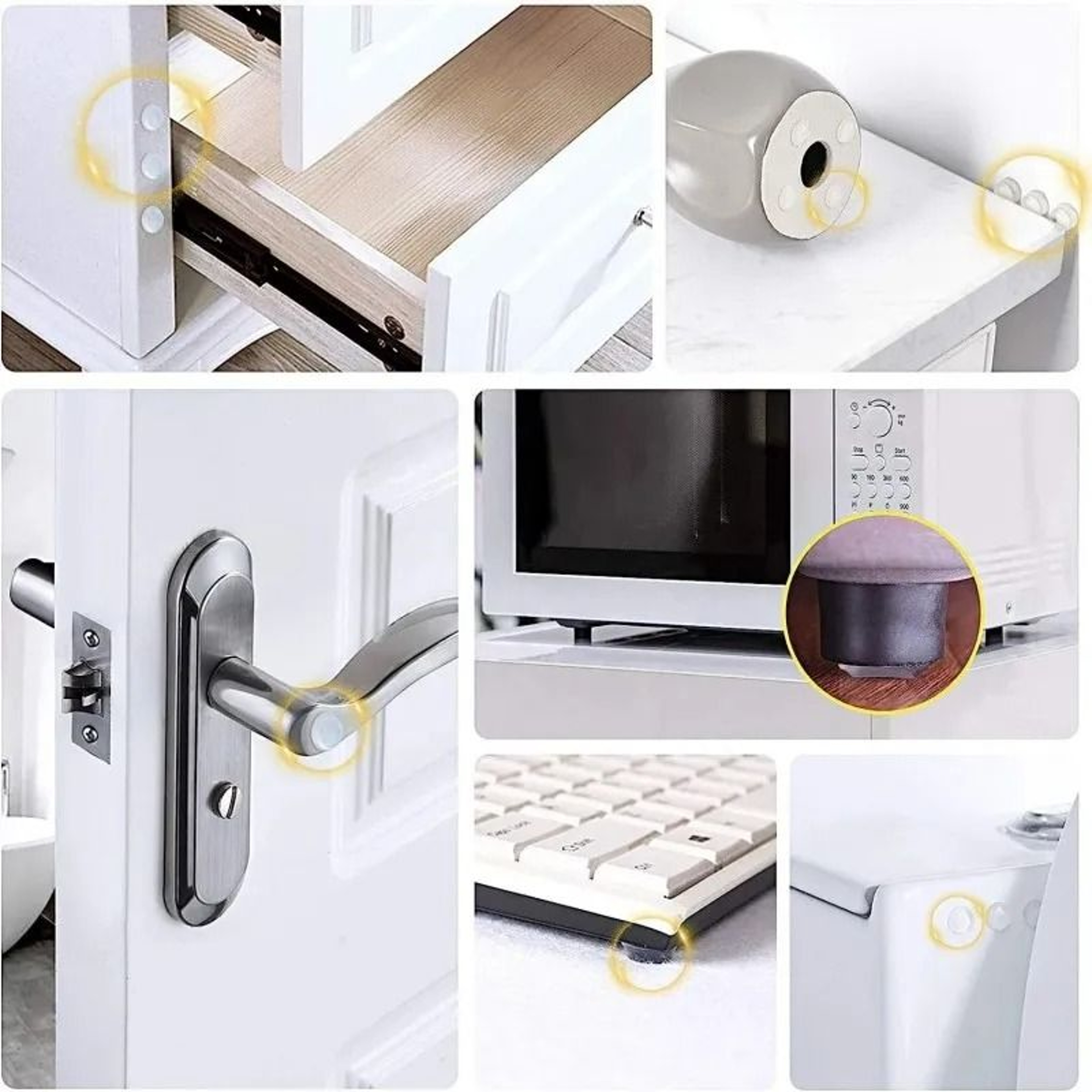 Clear SelfAdhesive Silicone Cabinet Door Bumpers 9