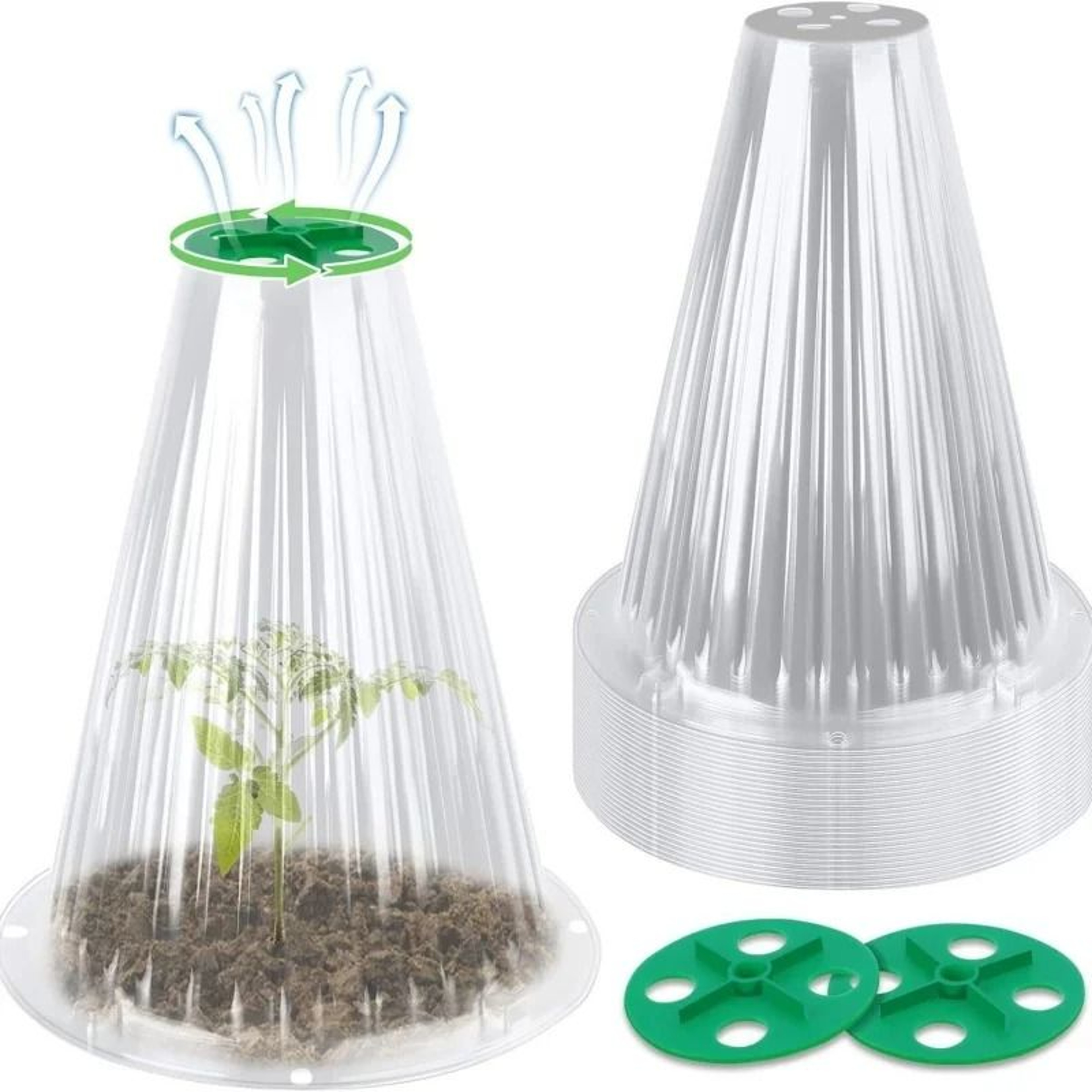 510Piece Reusable Seedling Protector And Snail Collar Set 0