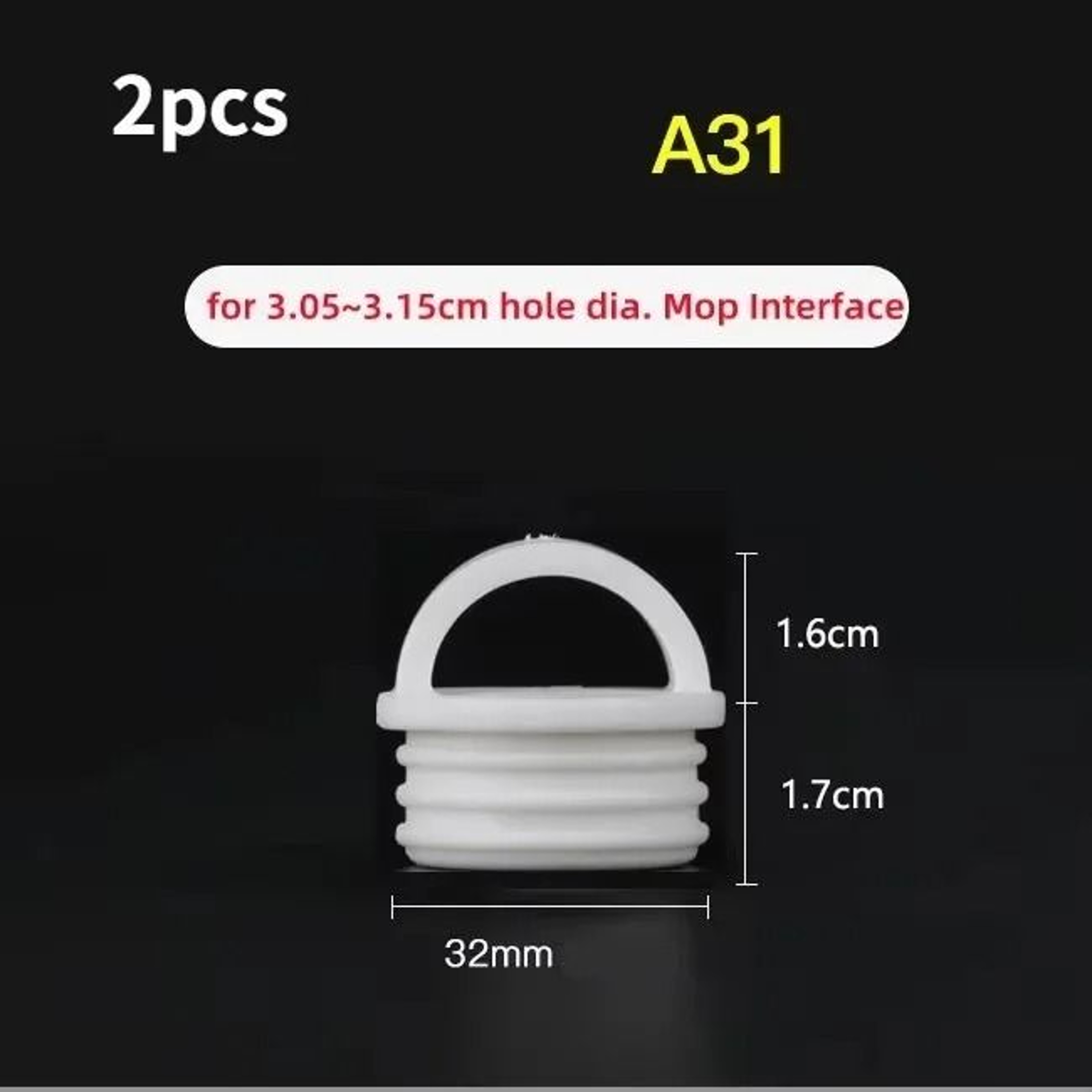 2Piece White Mop Bucket Drain Stopper With Pull Handle 9