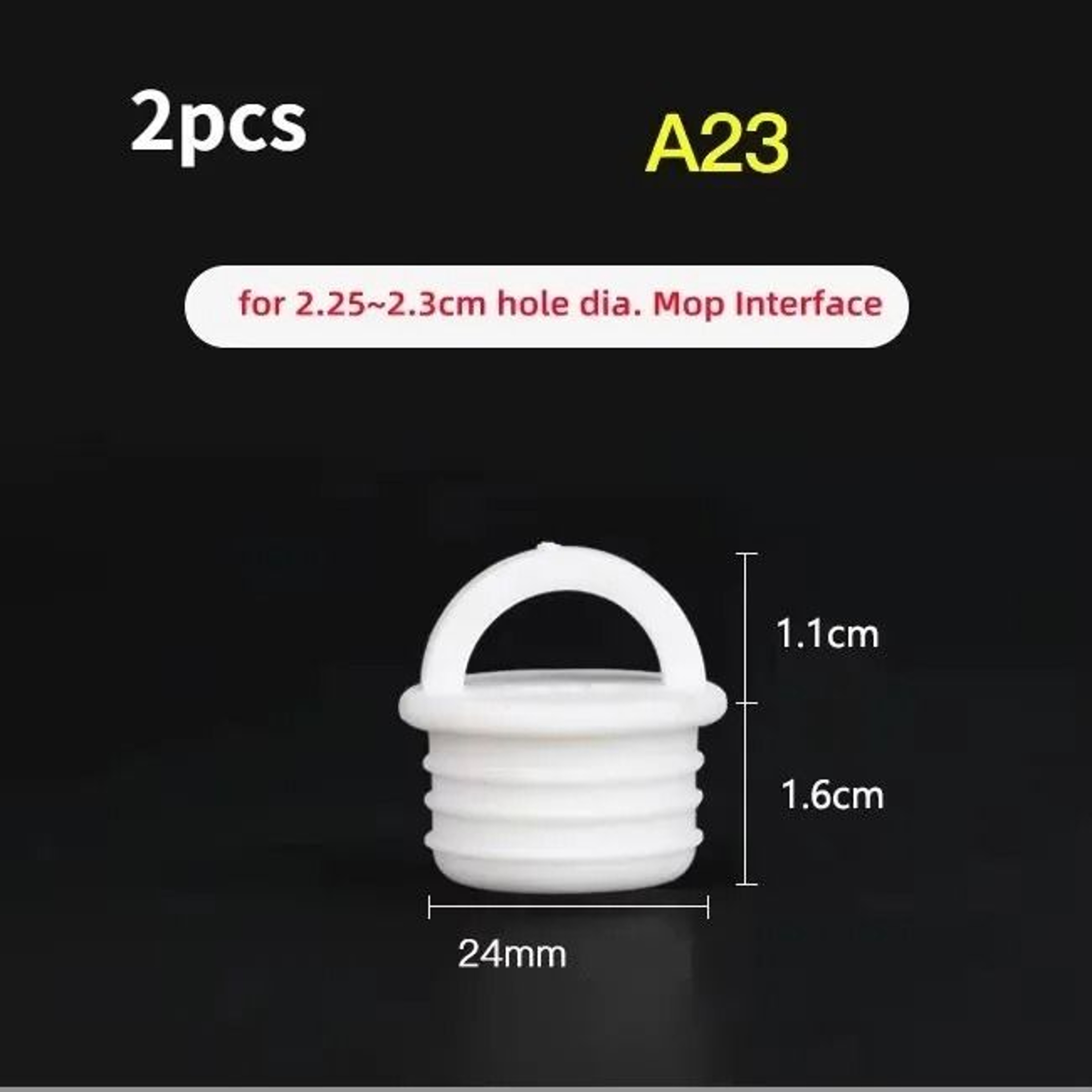 2Piece White Mop Bucket Drain Stopper With Pull Handle 5