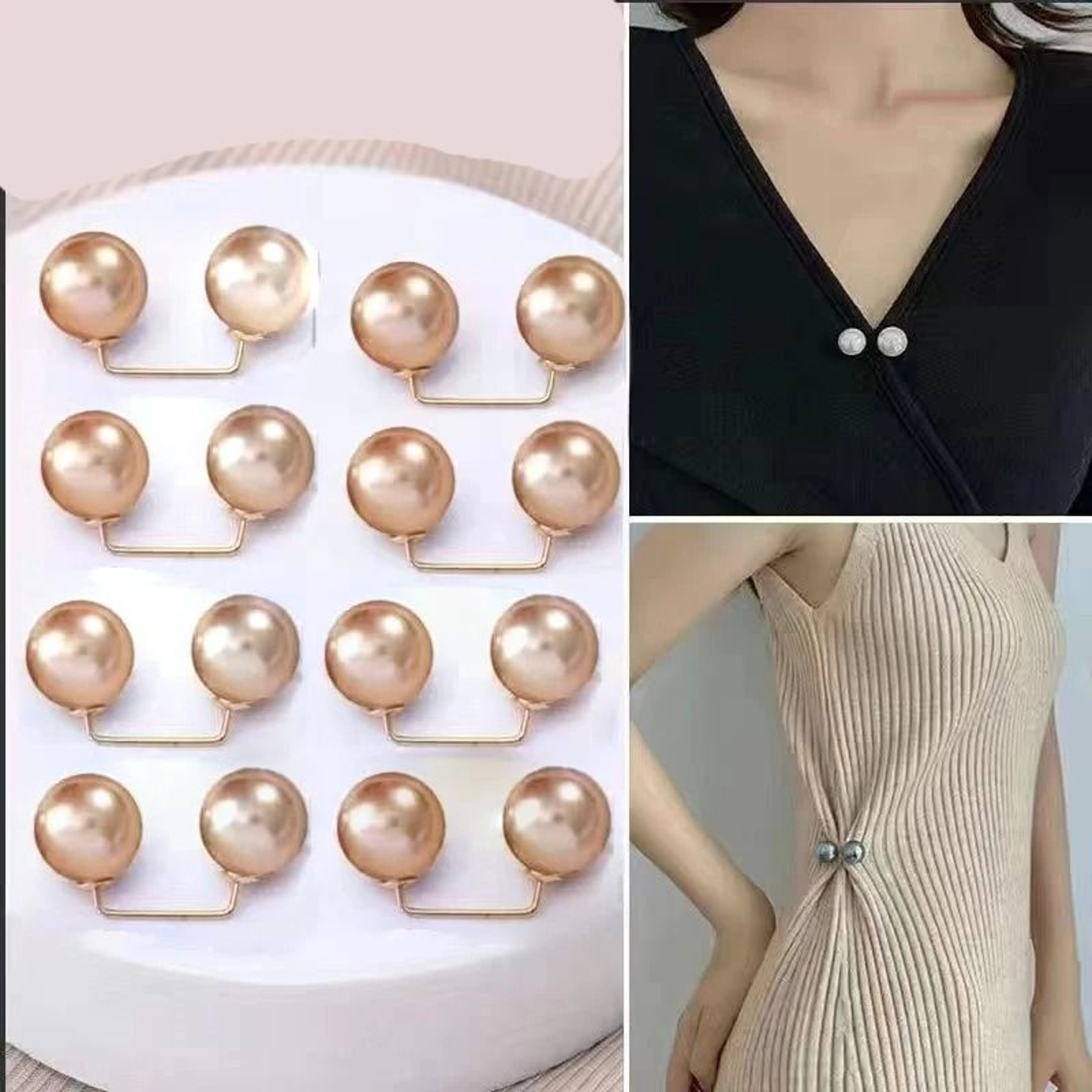 8PCS Pearl Safety Pins For Dress Waist And Scarf Styling 1