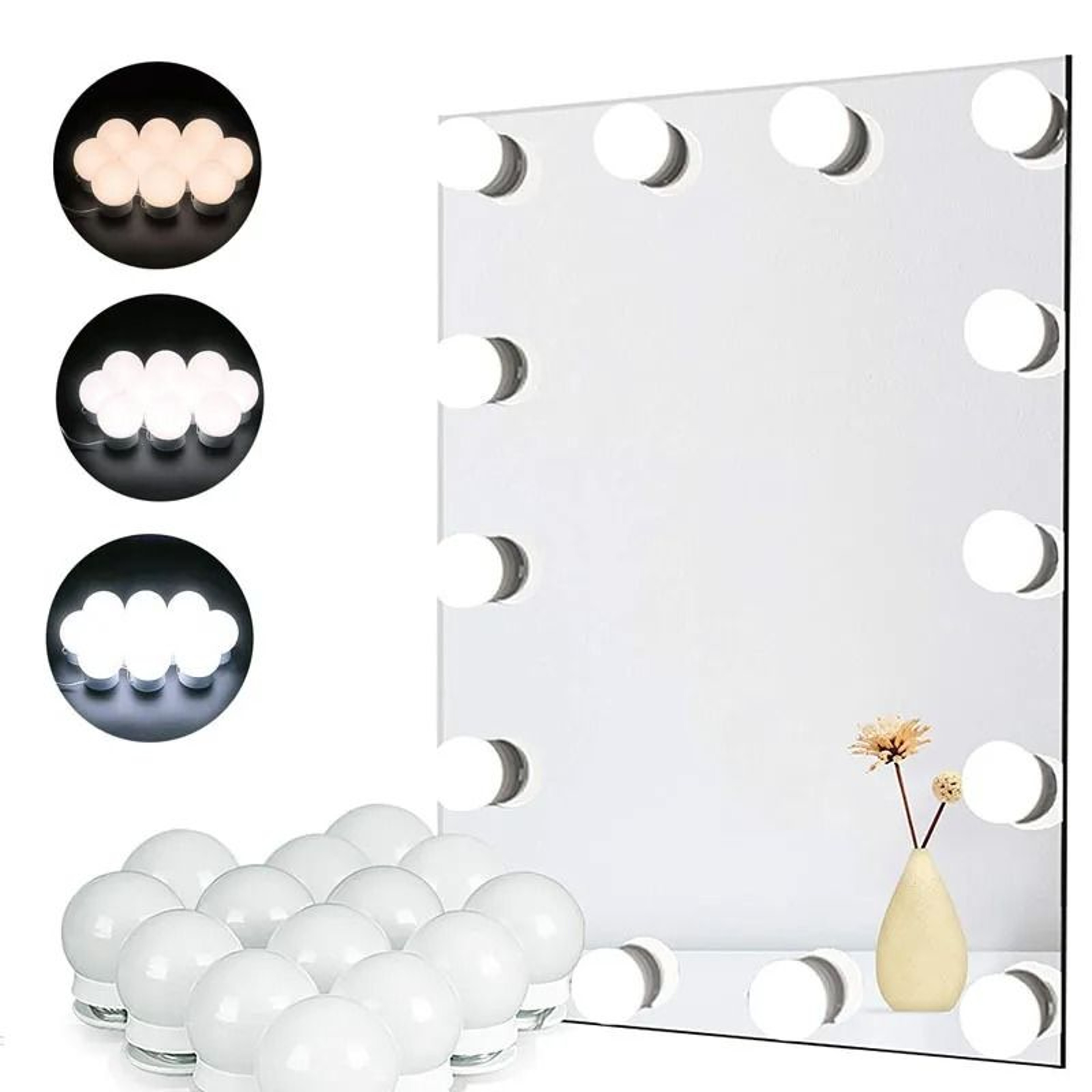 StickOn Hollywood Vanity Mirror Lights With 3 Color Modes 0