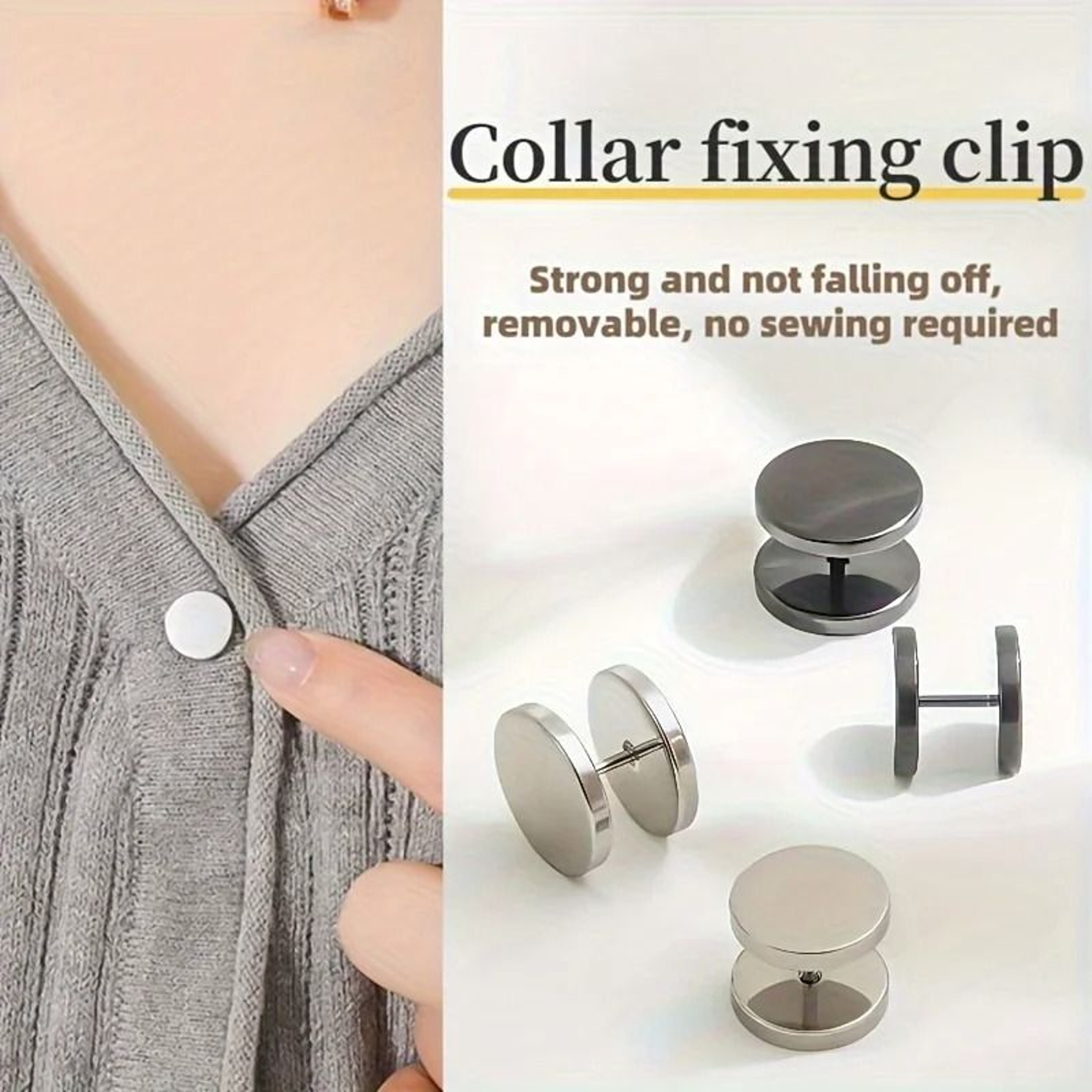 24PCS Seamless Spiral Clothing Clips For Sweaters Collars And Cuff Fastening 0
