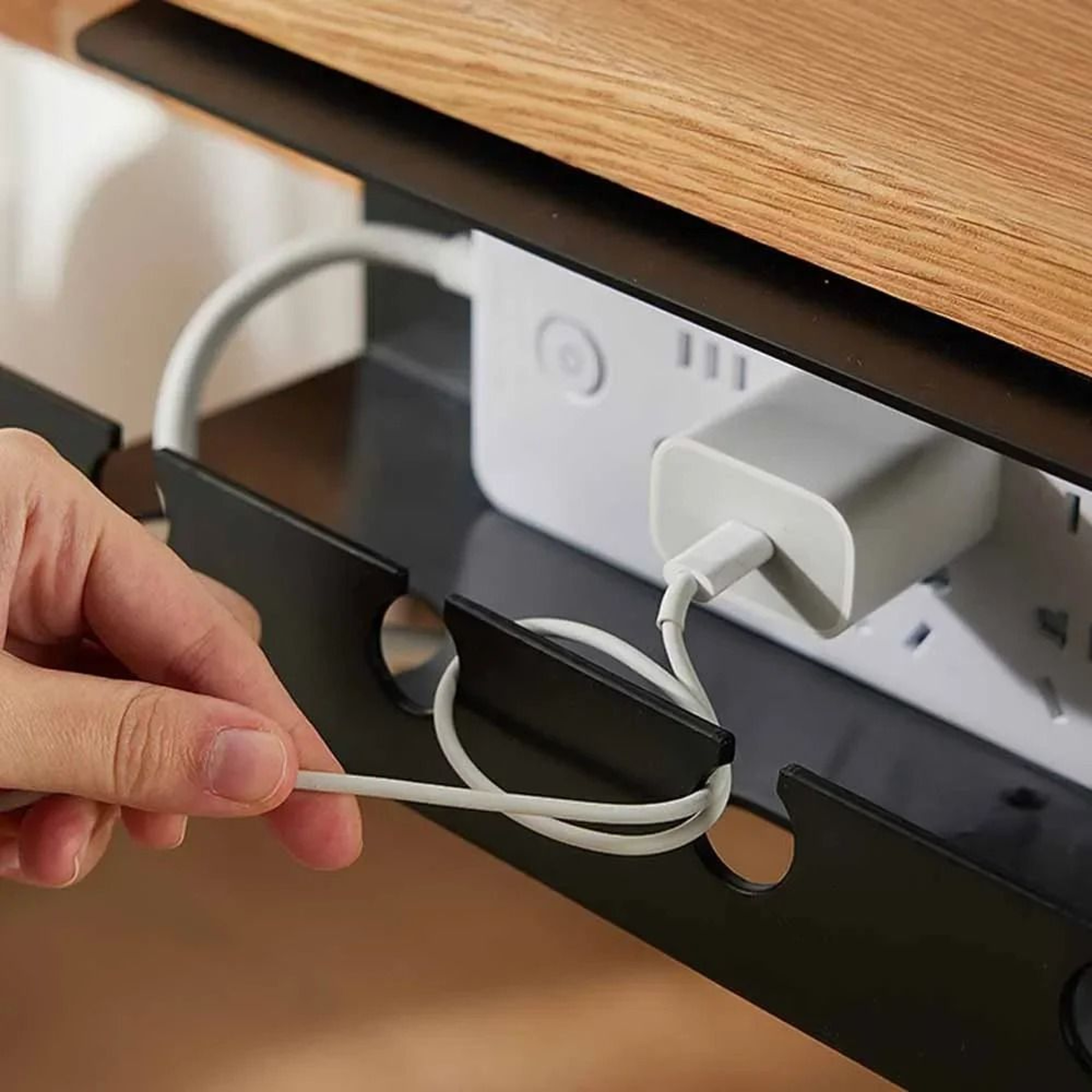 ClampOn Under Desk Cable Tray For Power Strips And Cords 5