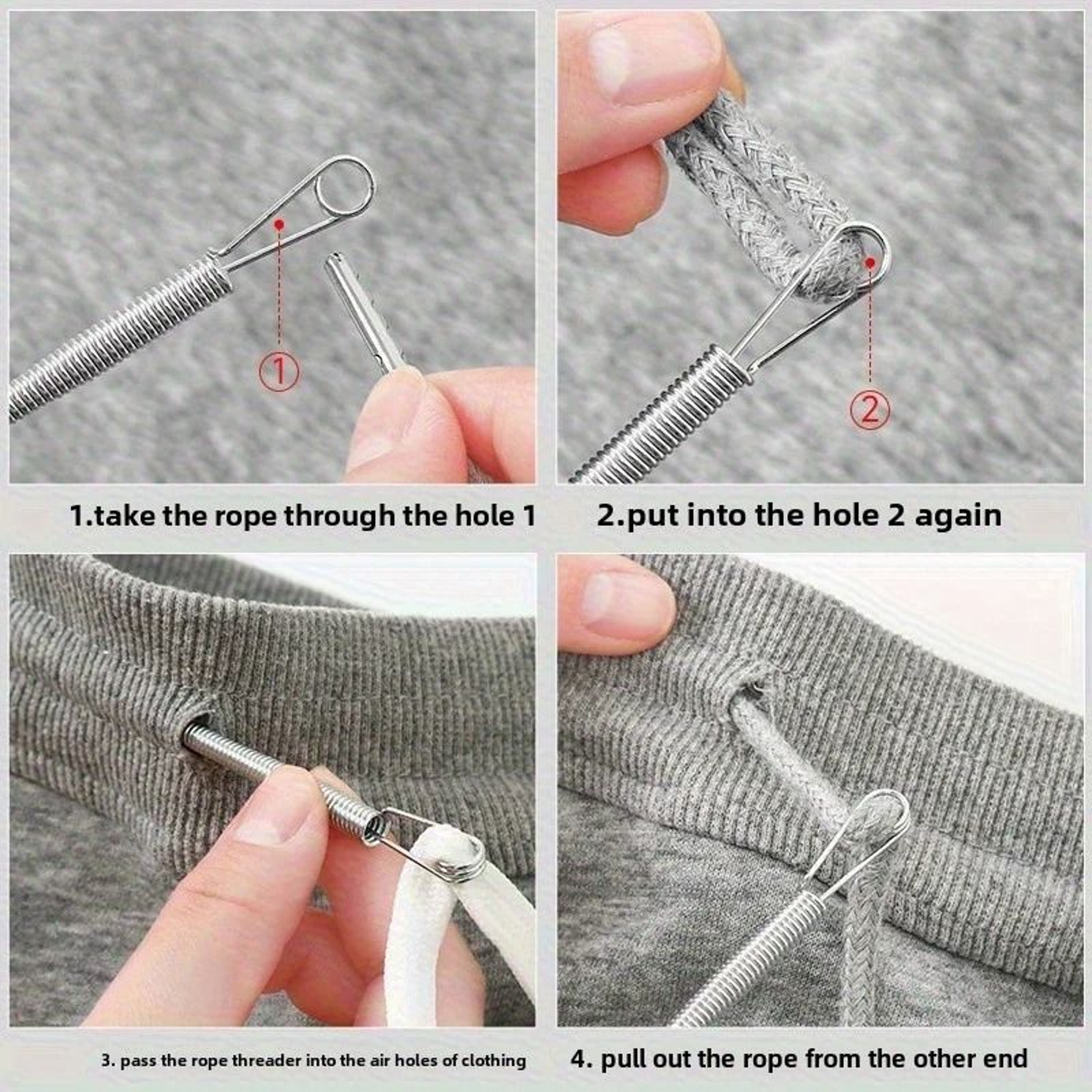 Flexible Drawstring Threading Tool For Waistbands Elastic Cords And Sewing 3