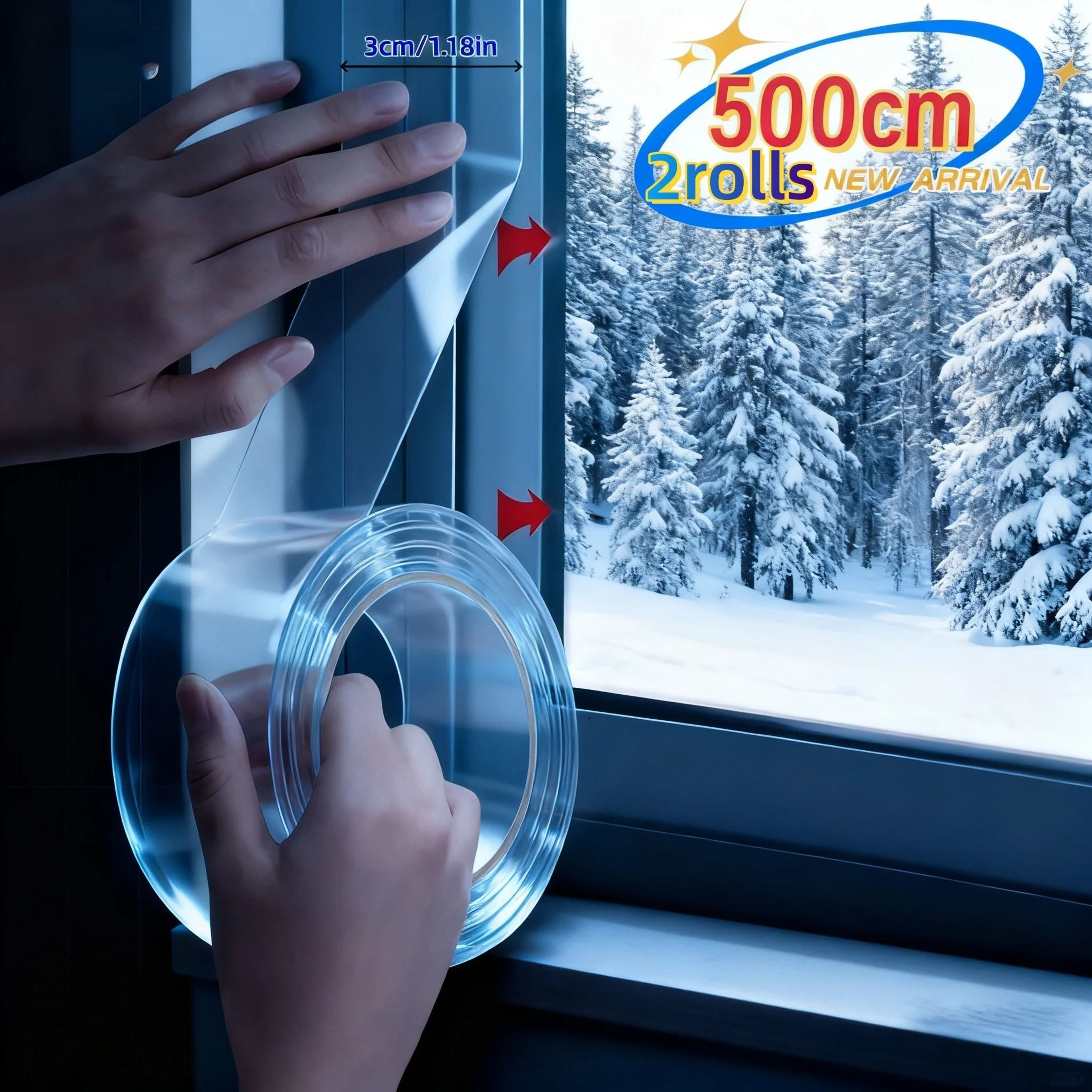 2Roll Waterproof Window Sealing Tape For Draft And Winter Protection 3
