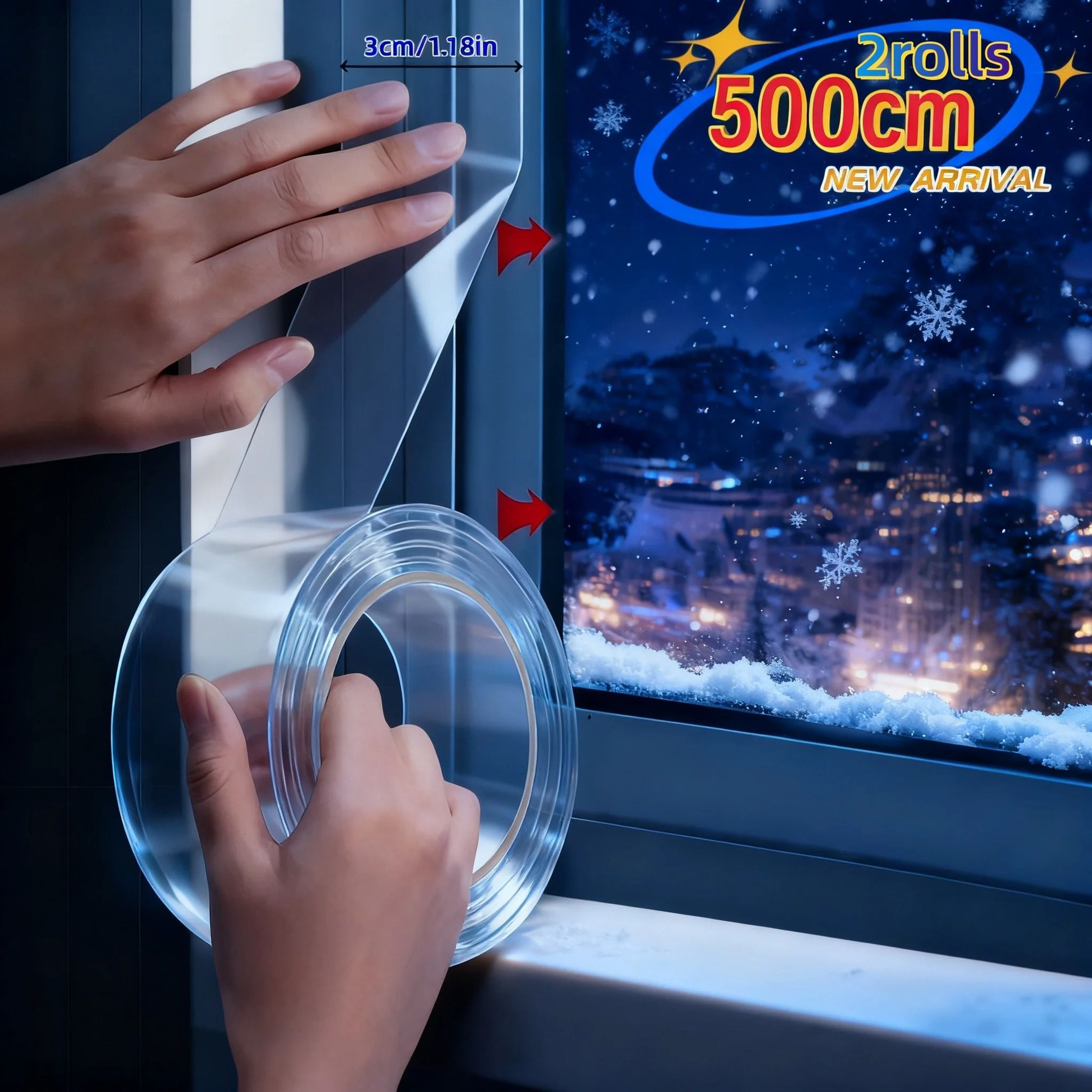 2Roll Waterproof Window Sealing Tape For Draft And Winter Protection 0