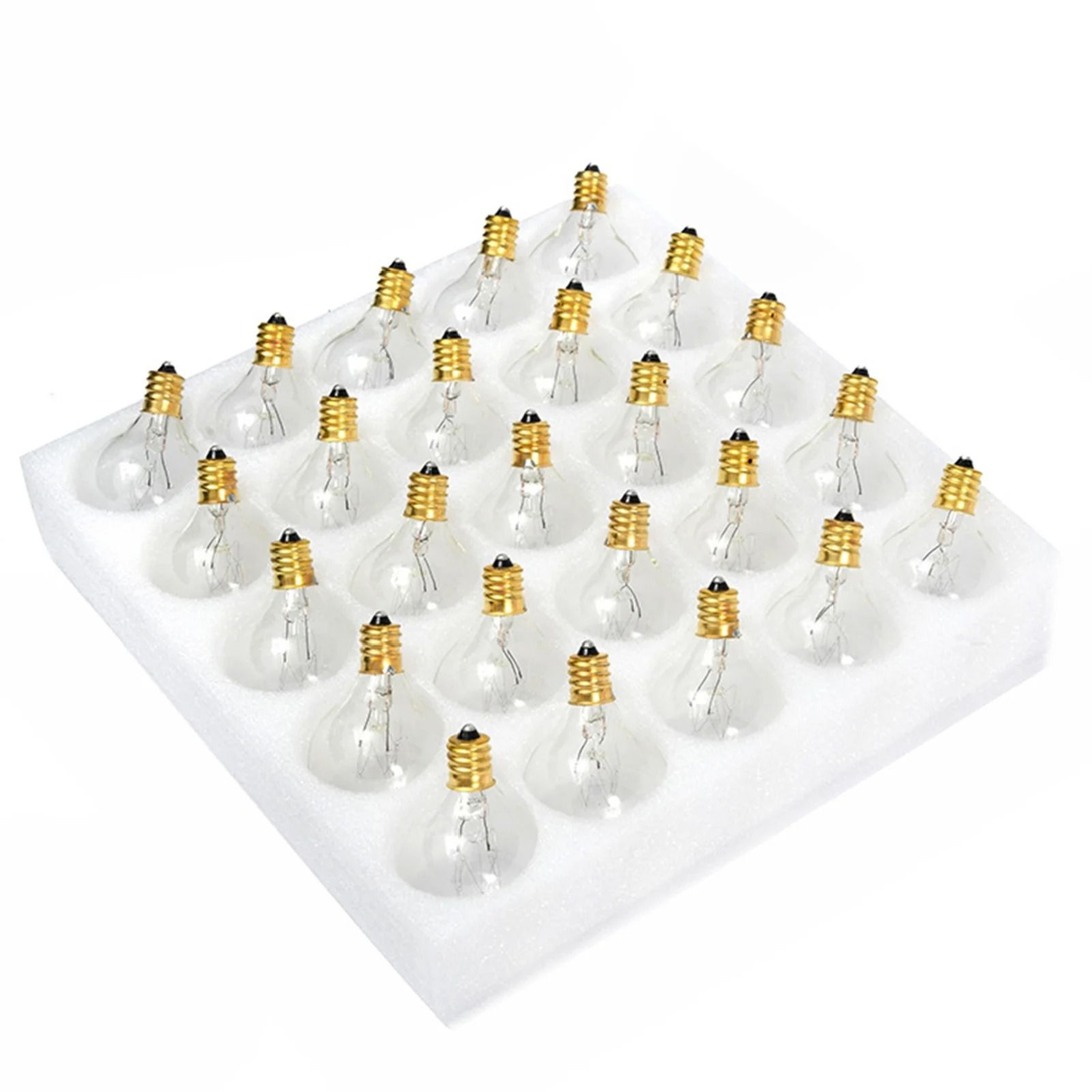 25PCS G40 Clear Globe Replacement Bulbs 7W E12 For Patio Lights 0