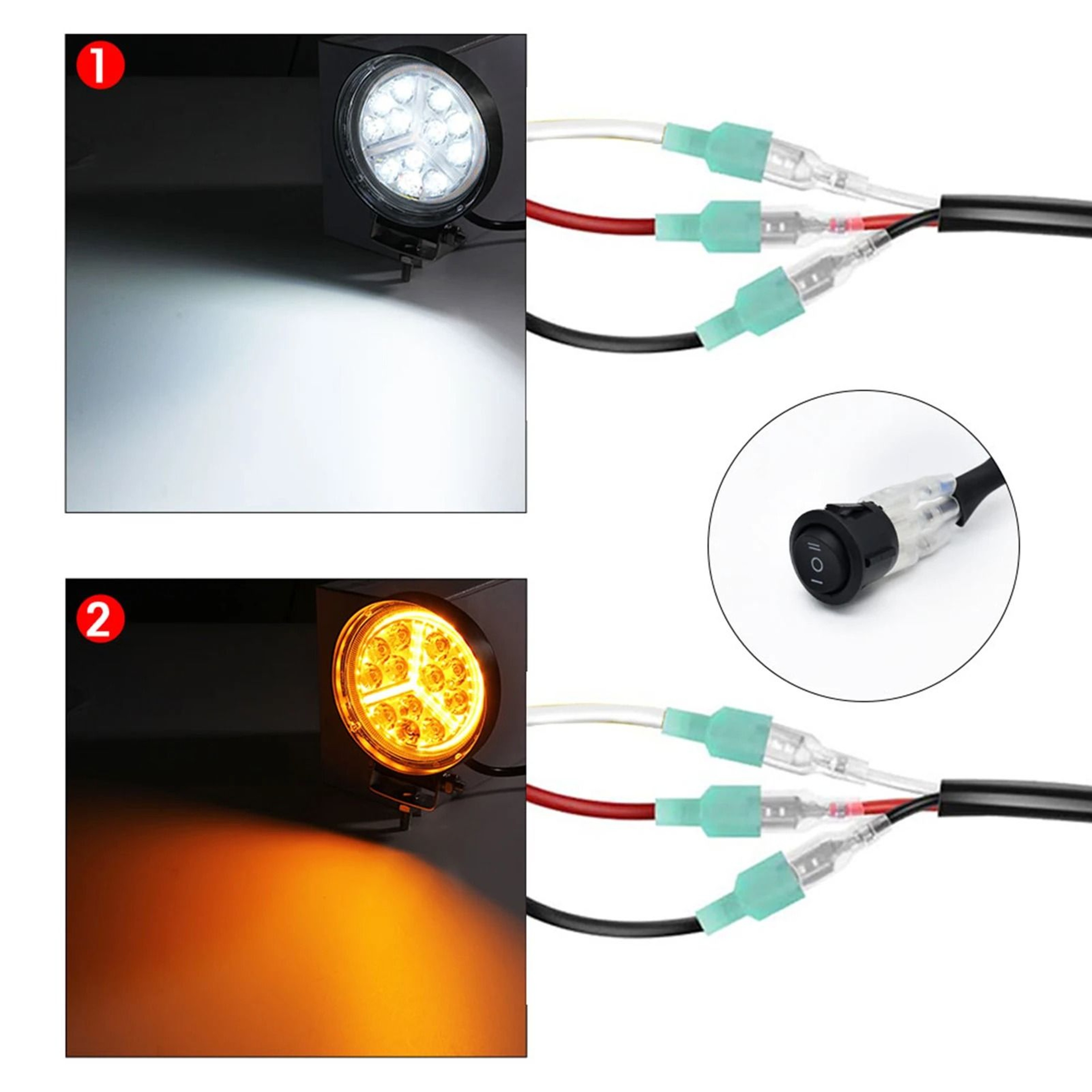 480W Dual Lead LED Light Bar Wiring Harness With Waterproof Switch 3