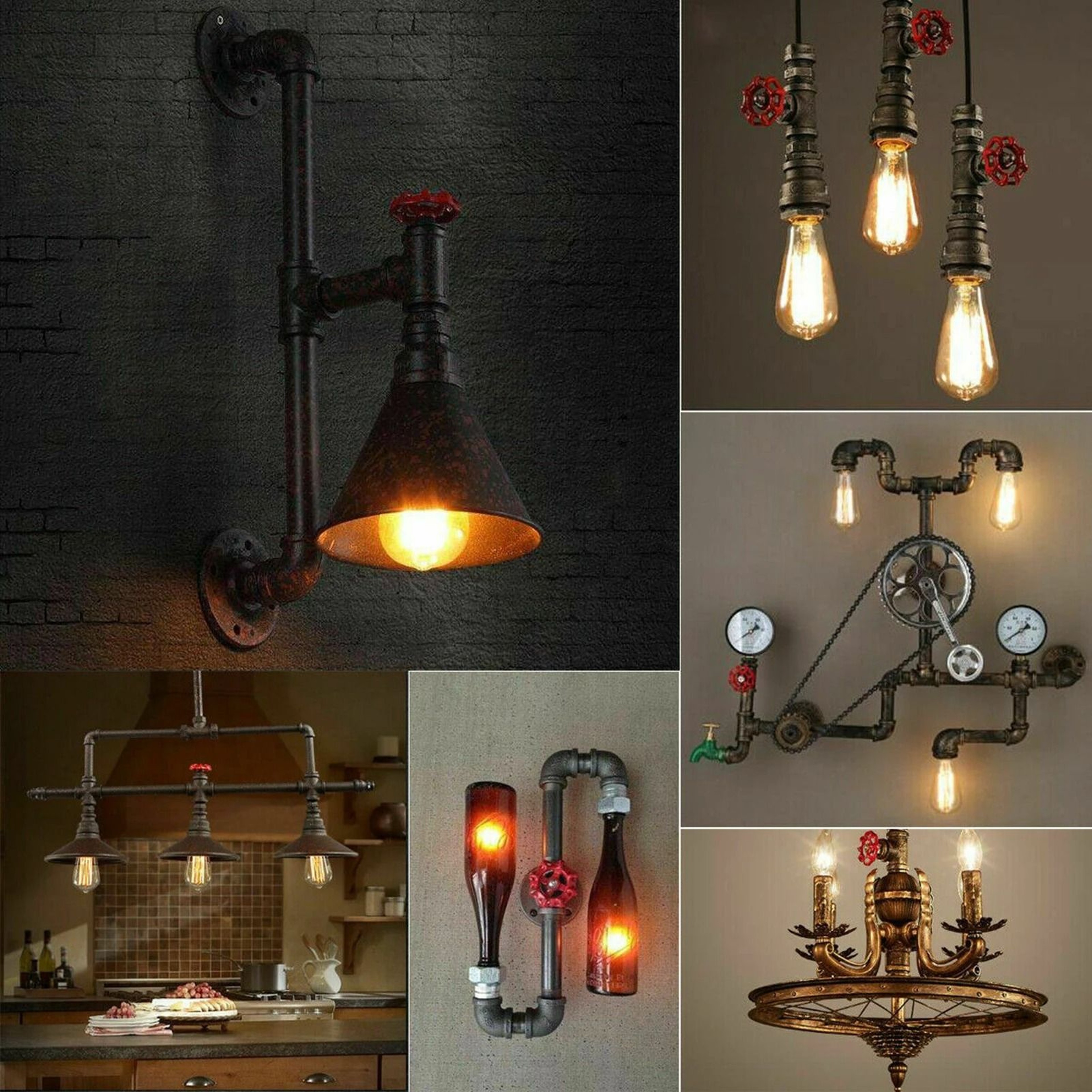 12 Inch Vintage Steampunk Stop Valve Light Switch With Wire 2