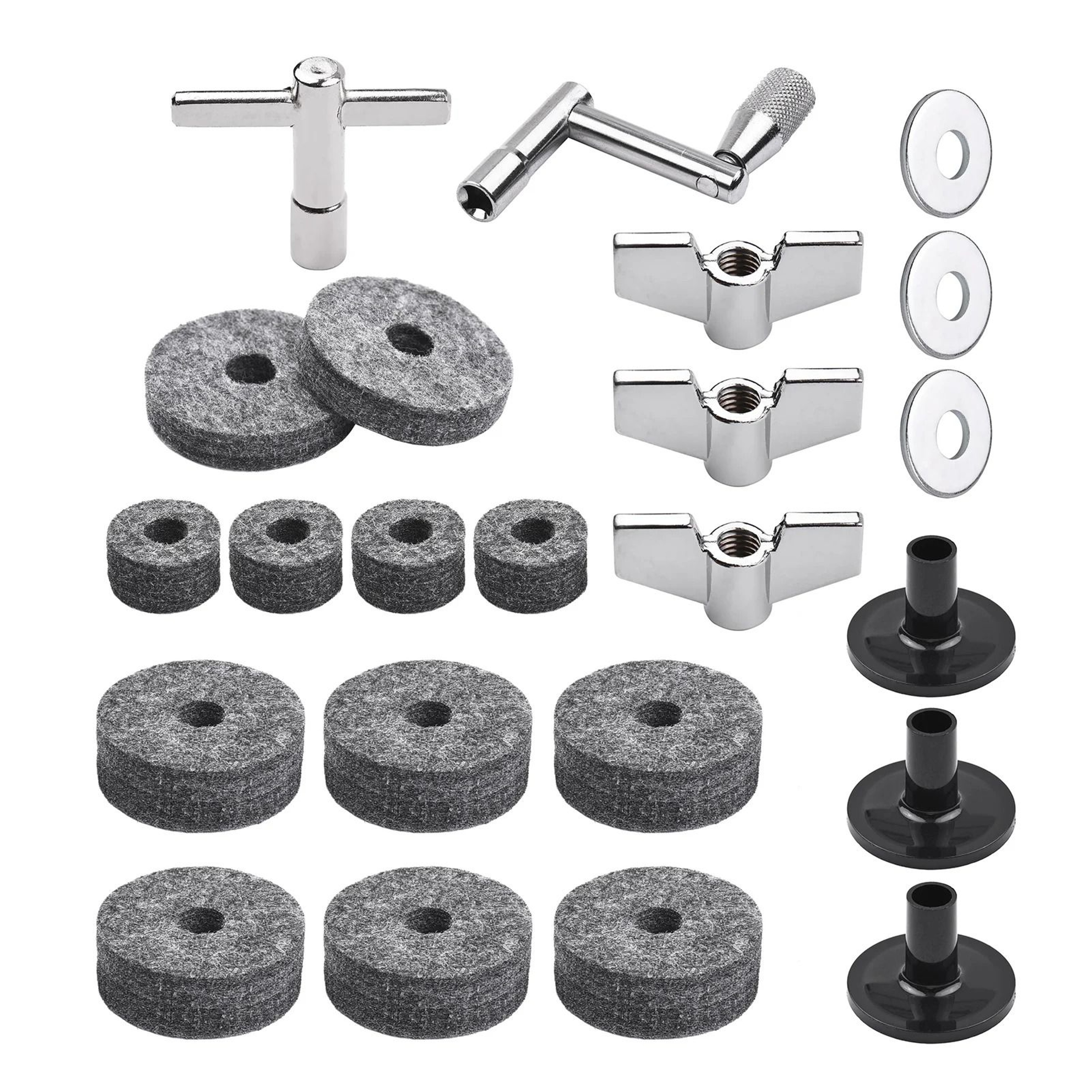 23PCS Cymbal Stand Replacement Kit With Felts Wing Nuts And Drum Keys 2