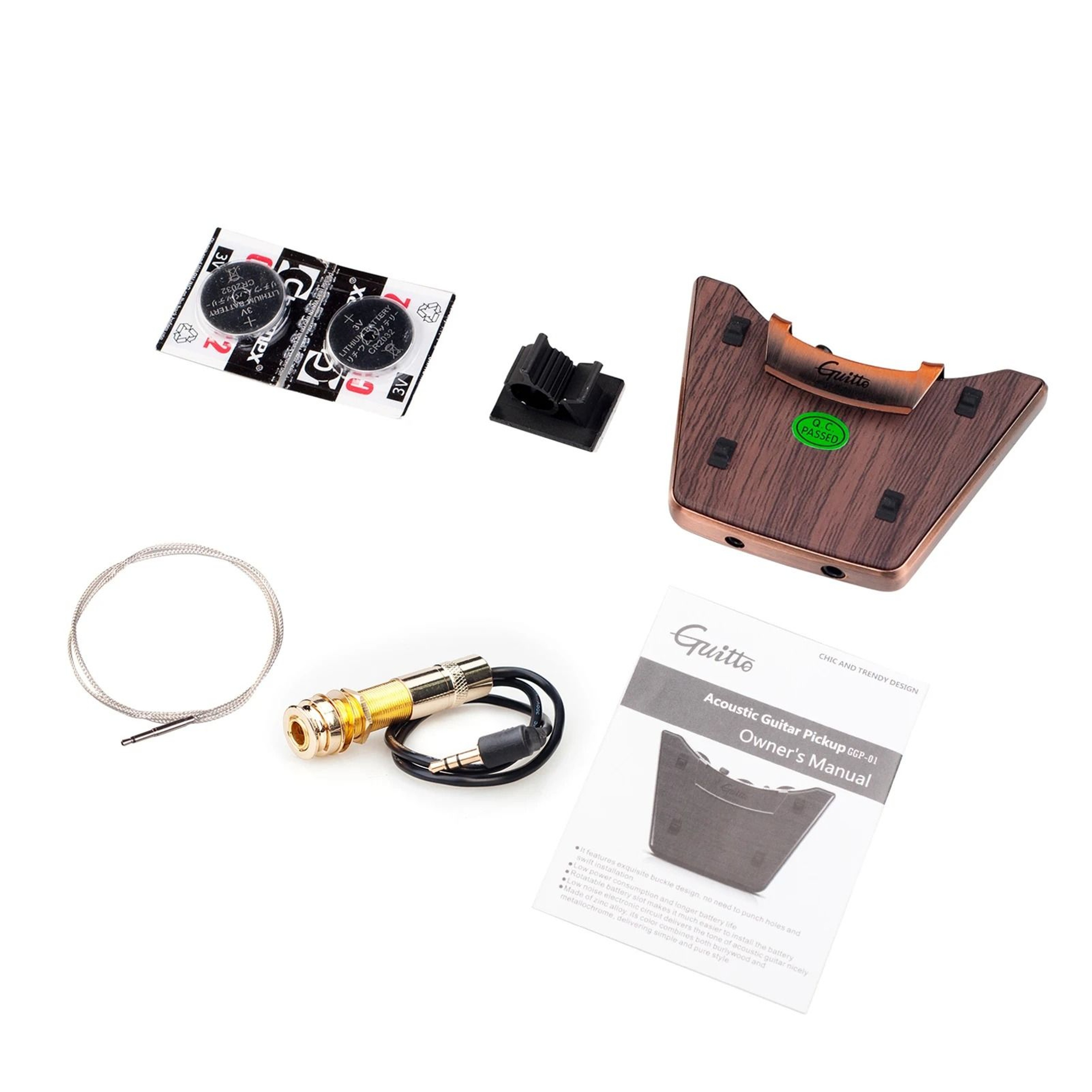 DualMode Acoustic Guitar Pickup With Piezo Mic Volume Tone And Phase Control 4