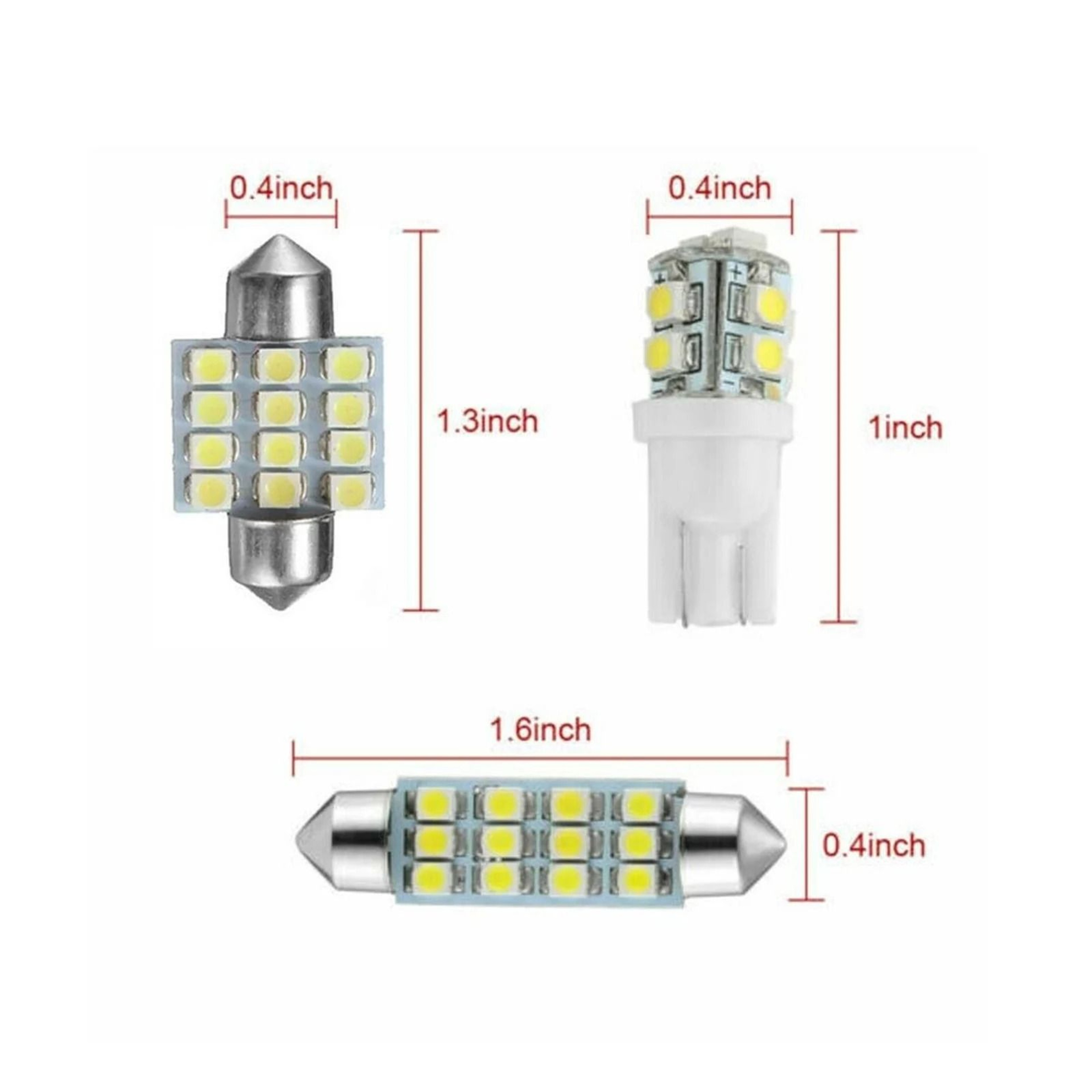 24Piece Car Interior LED Light Kit For Map Dome Trunk And License Plate Lights 4
