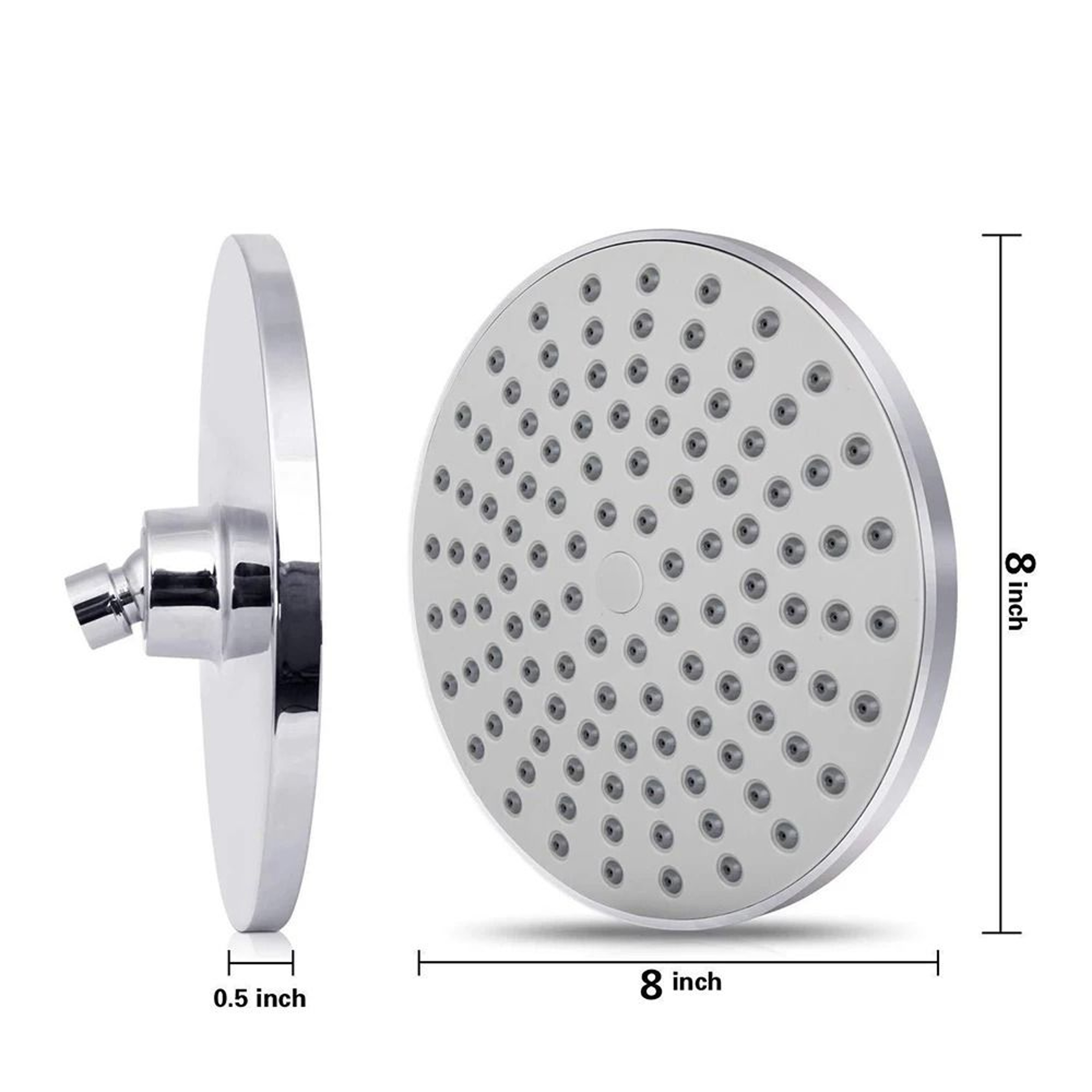 8Inch High Pressure Rain Shower Head Adjustable G12 Polished Chrome Bathroom Showerhead 2