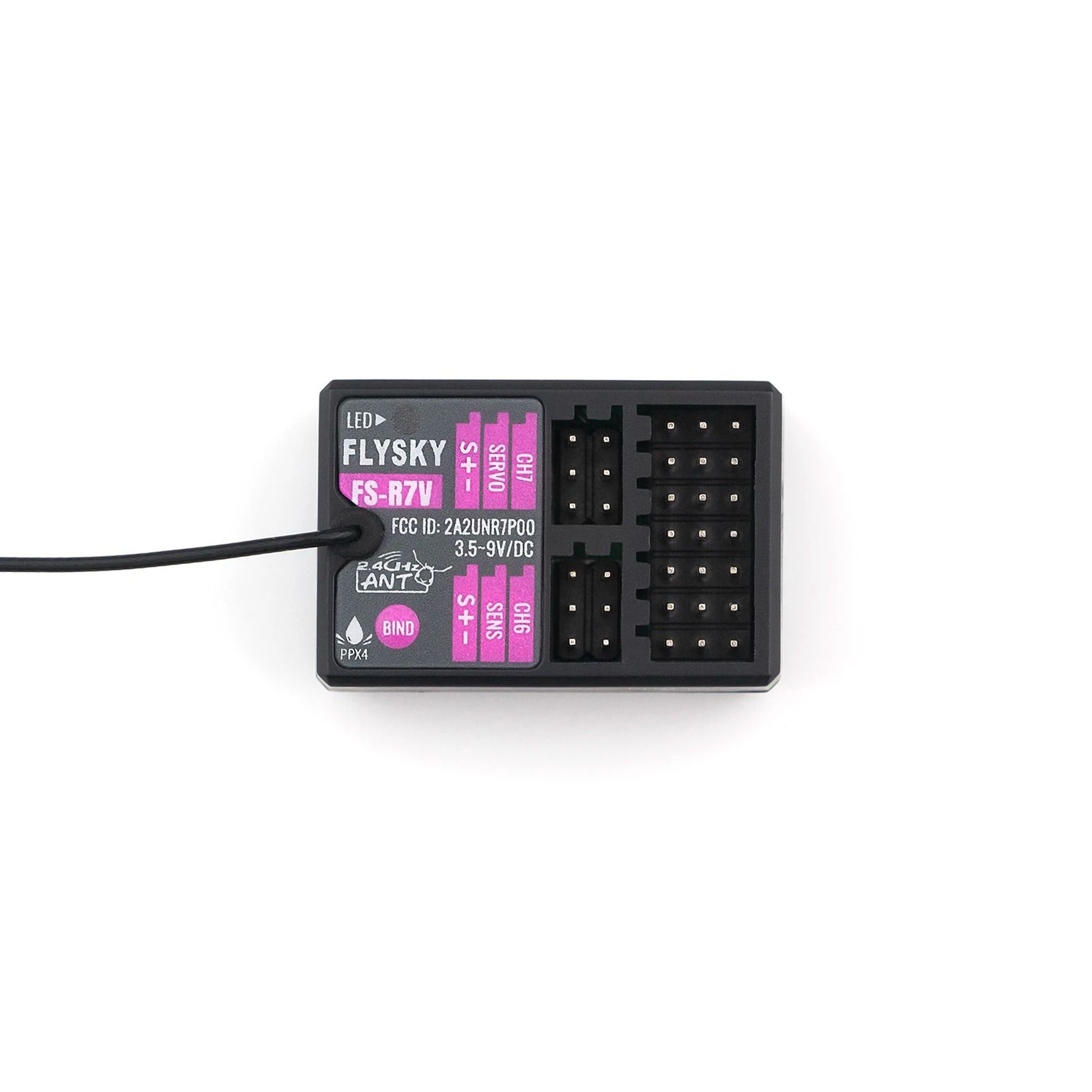 Flysky FSR7V 7CH RC Receiver 24GHz ANT With PPM IBUS SBUS Output 5