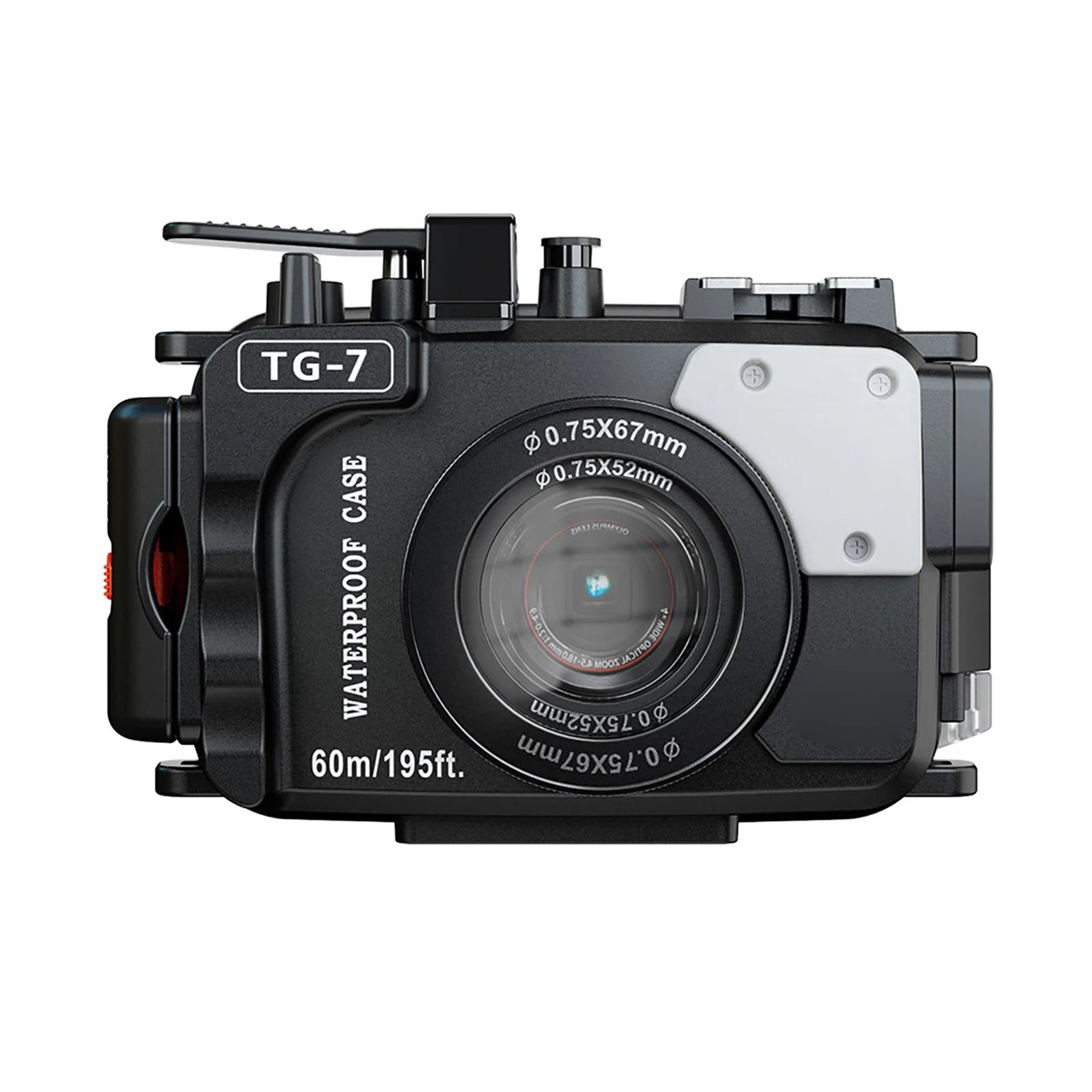 TG7 Waterproof Camera Housing 60M Diving Case With 52mm 67mm Lens Adapter 4