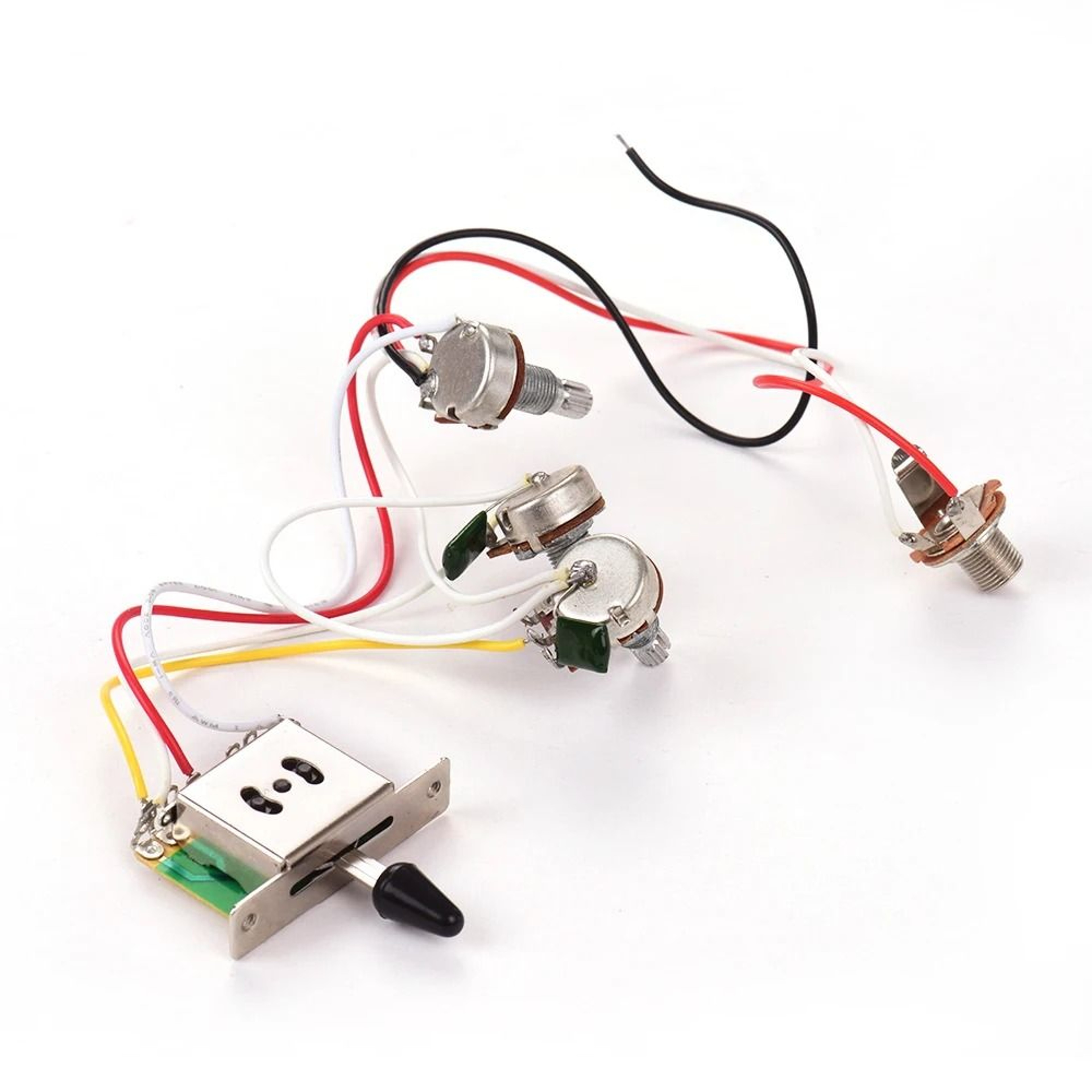 500K Stratocaster Wiring Harness With 5Way Switch 1 Volume 2 Tone And Output Jack 6
