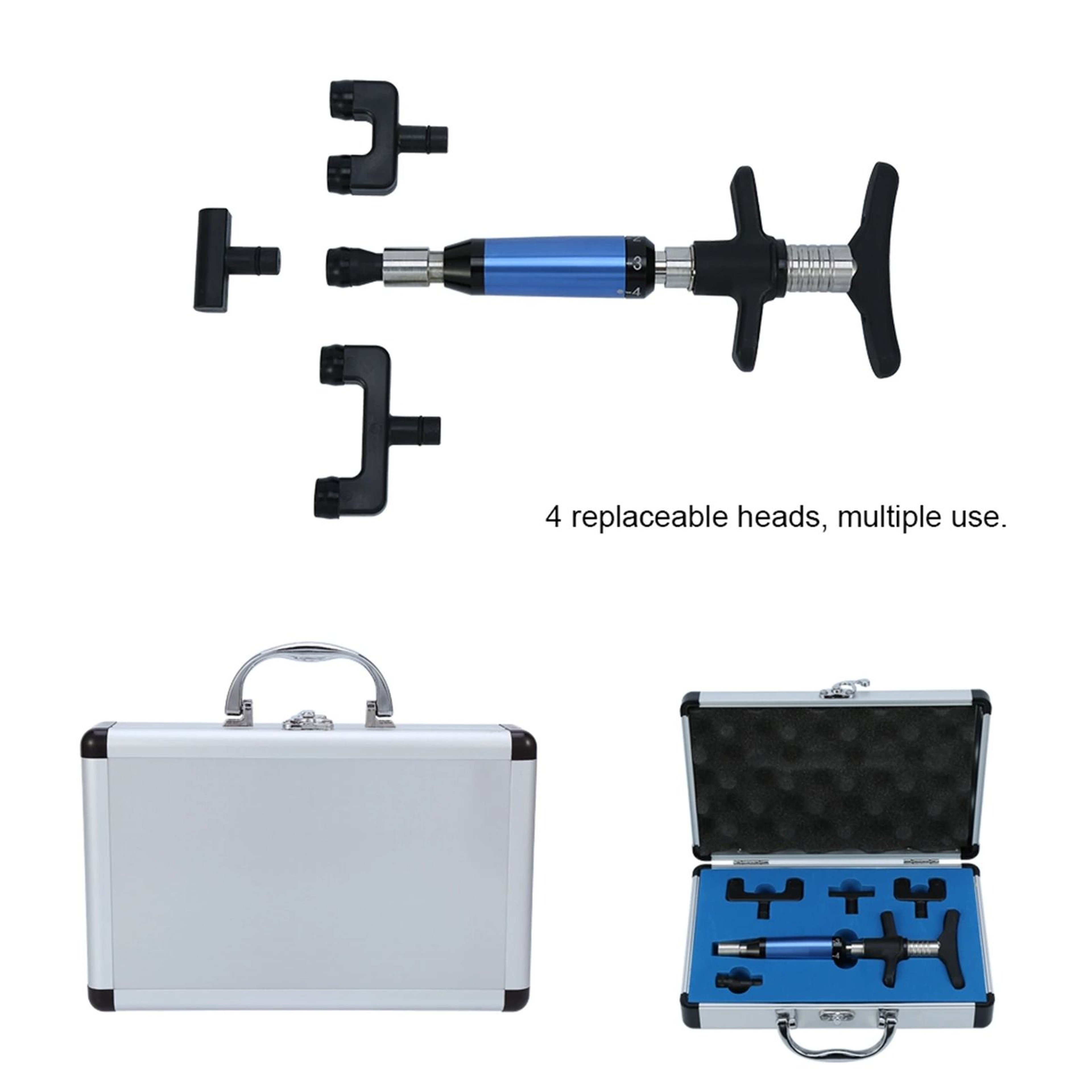 6Level Manual Chiropractic Adjusting Tool With Interchangeable Massage Heads 7