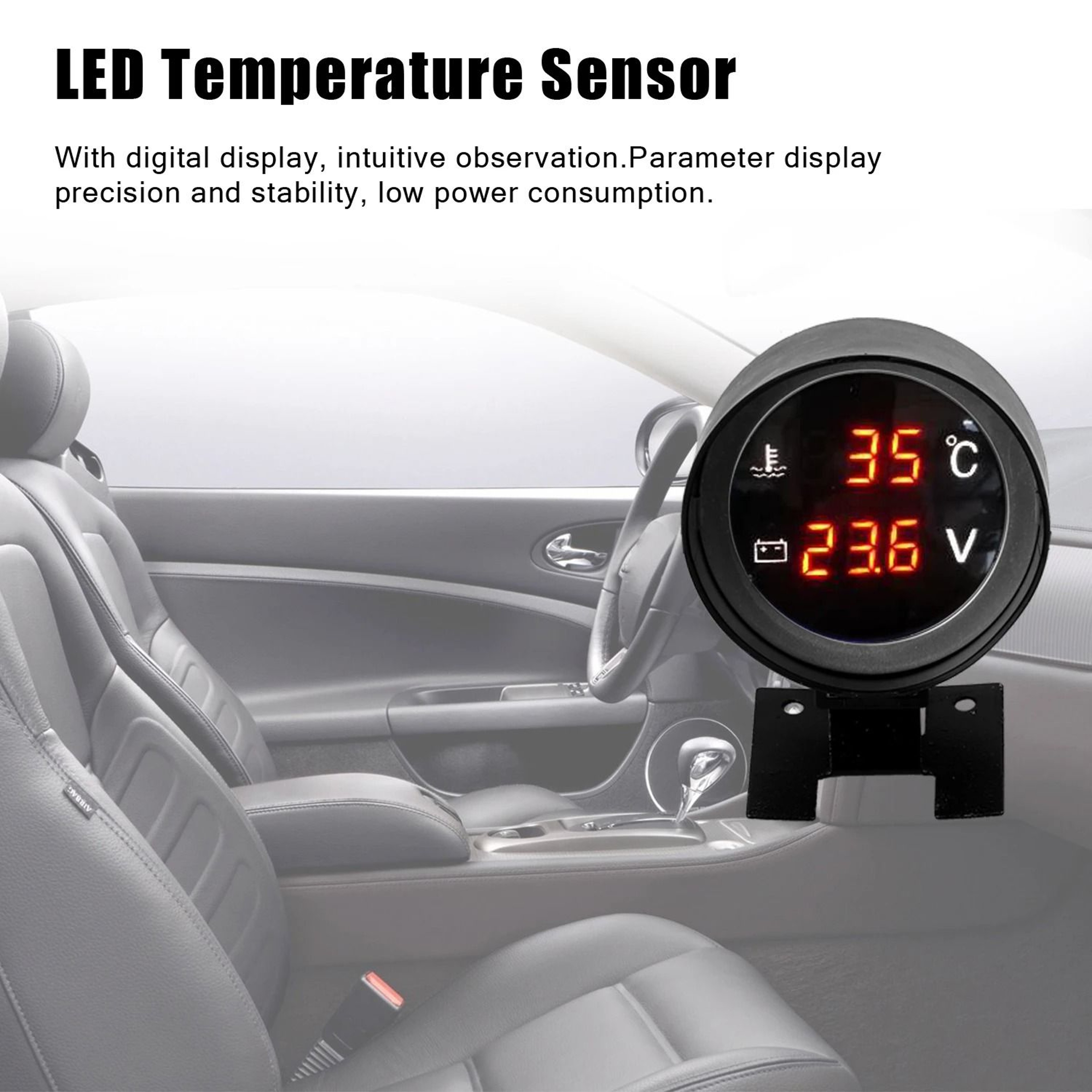2in1 Water Temperature Gauge And Digital Voltmeter For 12V 24V Cars And Trucks 0