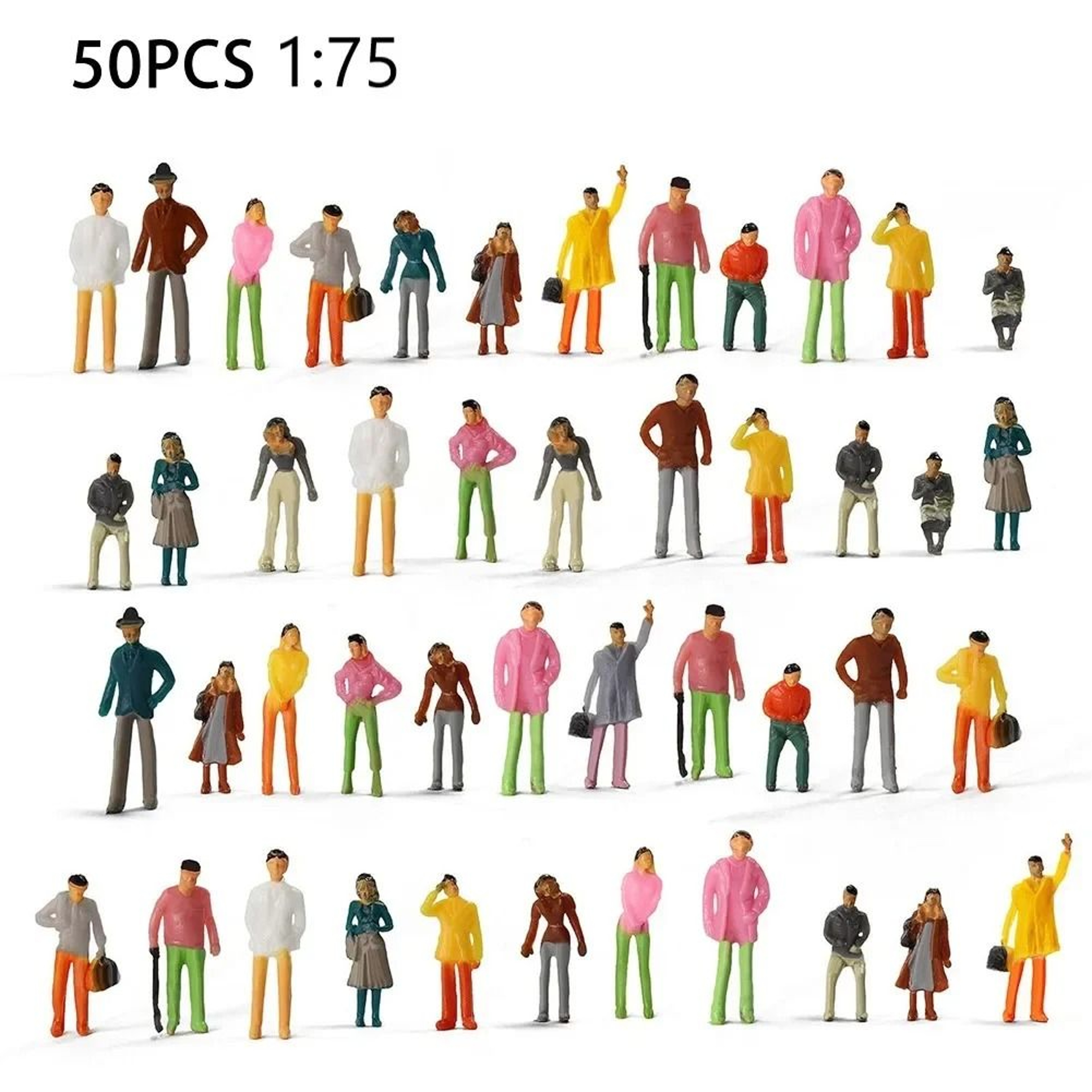 Miniature People Figures Painted Assorted Poses For Dioramas And Model Scenes 0