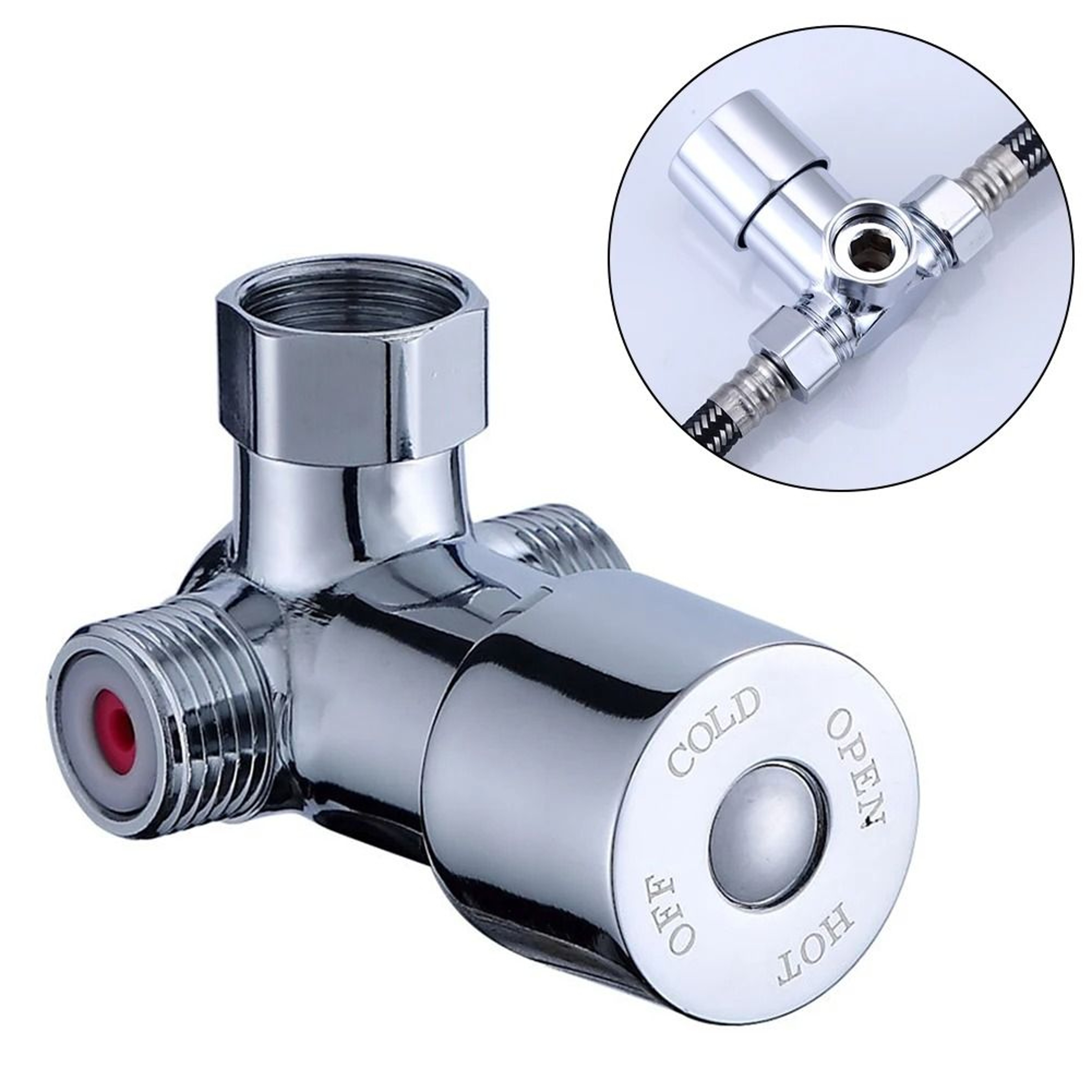G12 Thermostatic Mixing Valve 3Way Hot Cold Water Temperature Control Mixer 5