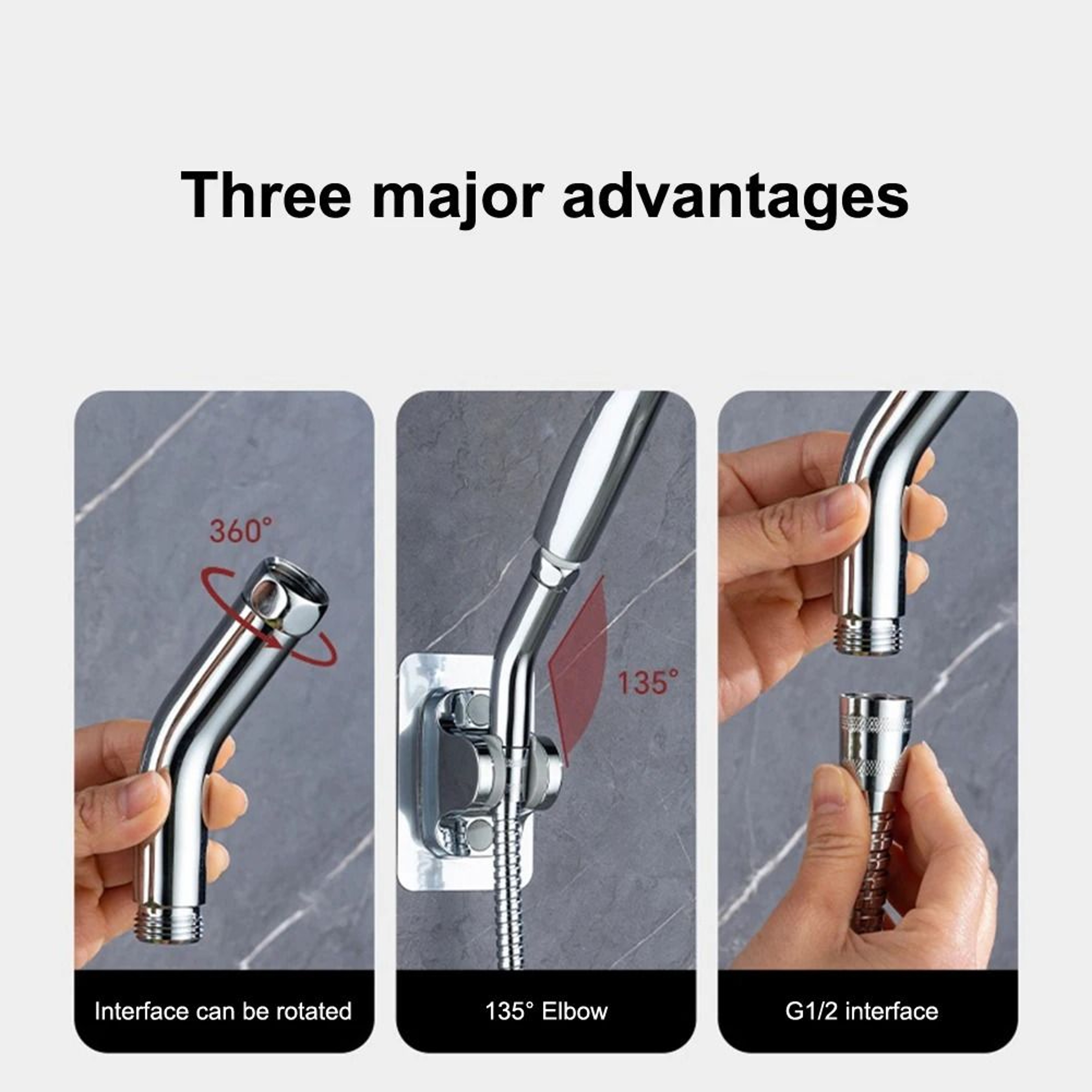 G12 Shower Head Elbow Adapter 90 Or 135 Extension Connector For Handheld And Top Spray Showers 6