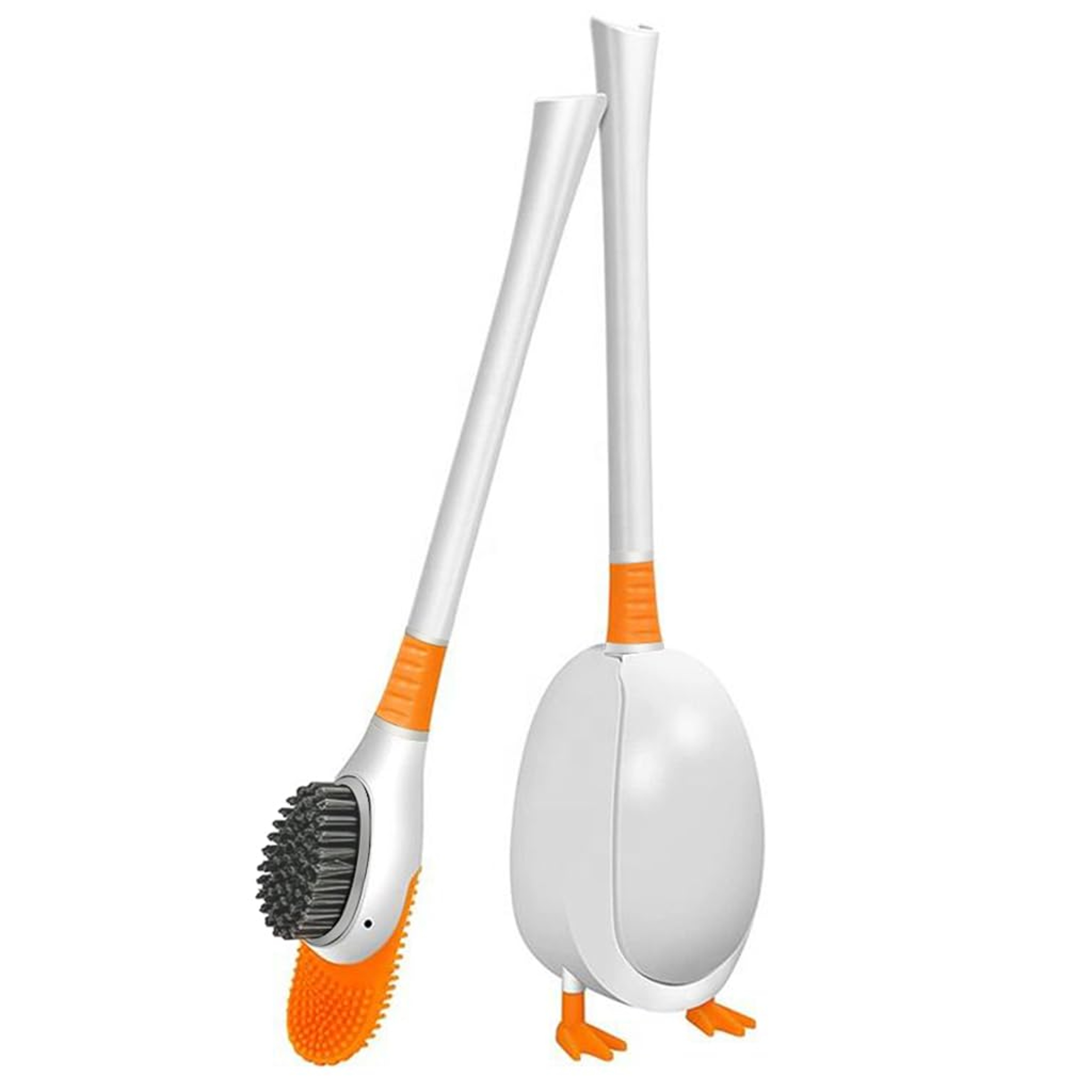 Cute Duck Silicone Toilet Brush Set 360 Flexible Deep Cleaner With Holder 2