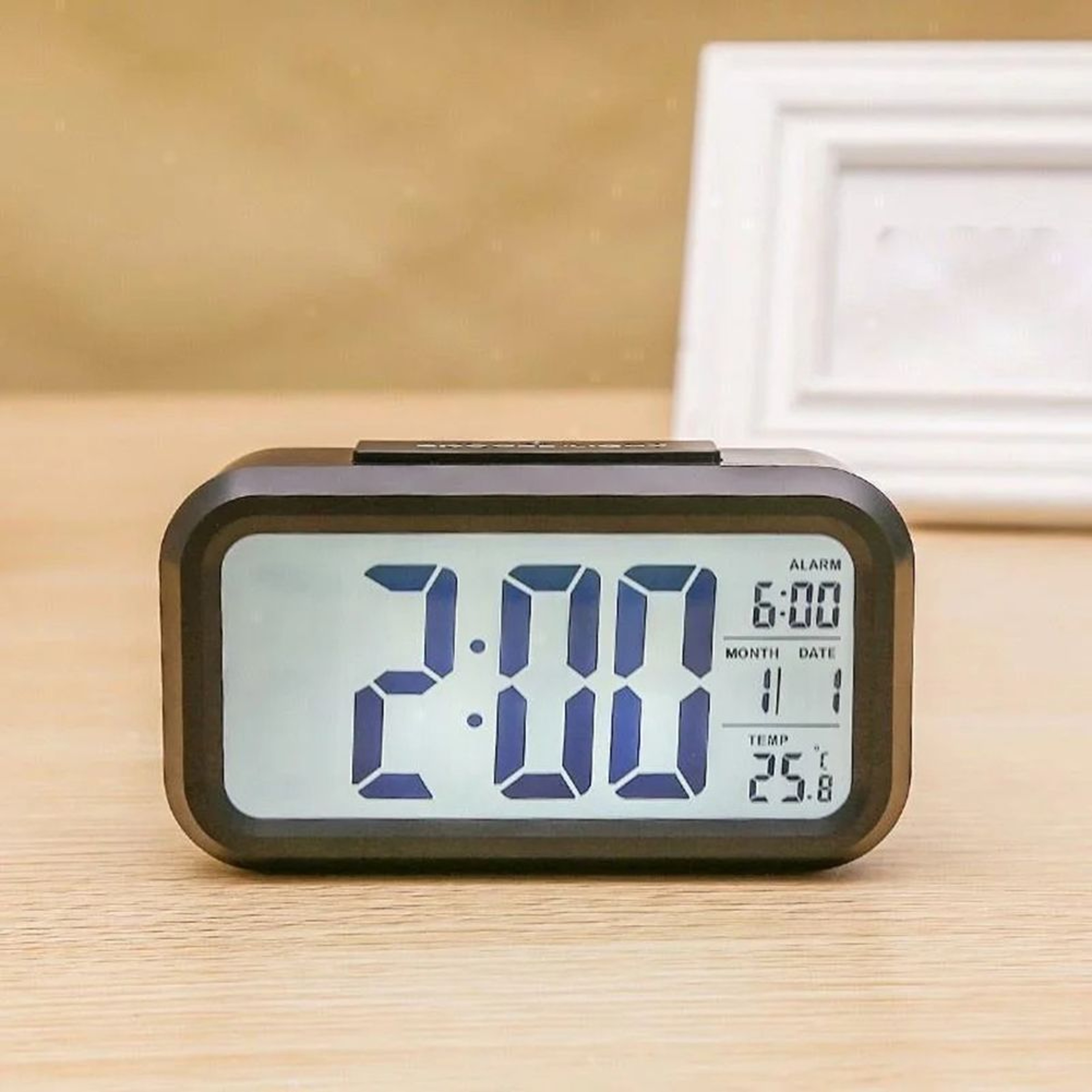 2in1 Digital Alarm Clock With Night Light Dual Increasing Beep WakeUp Clock 9