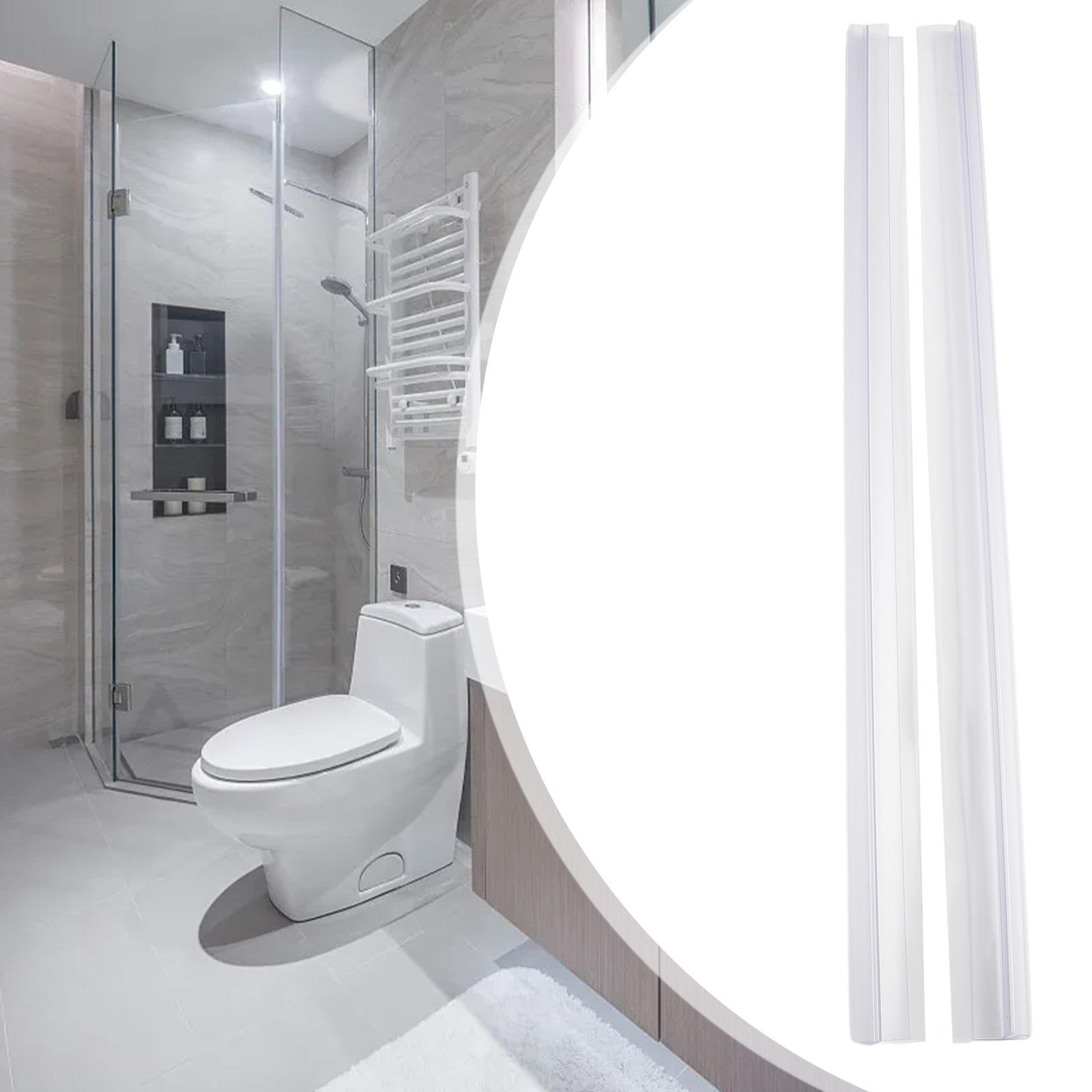 100cm Shower Door Bottom Seal PVC Water Barrier Strip For Glass Shower Screens 7