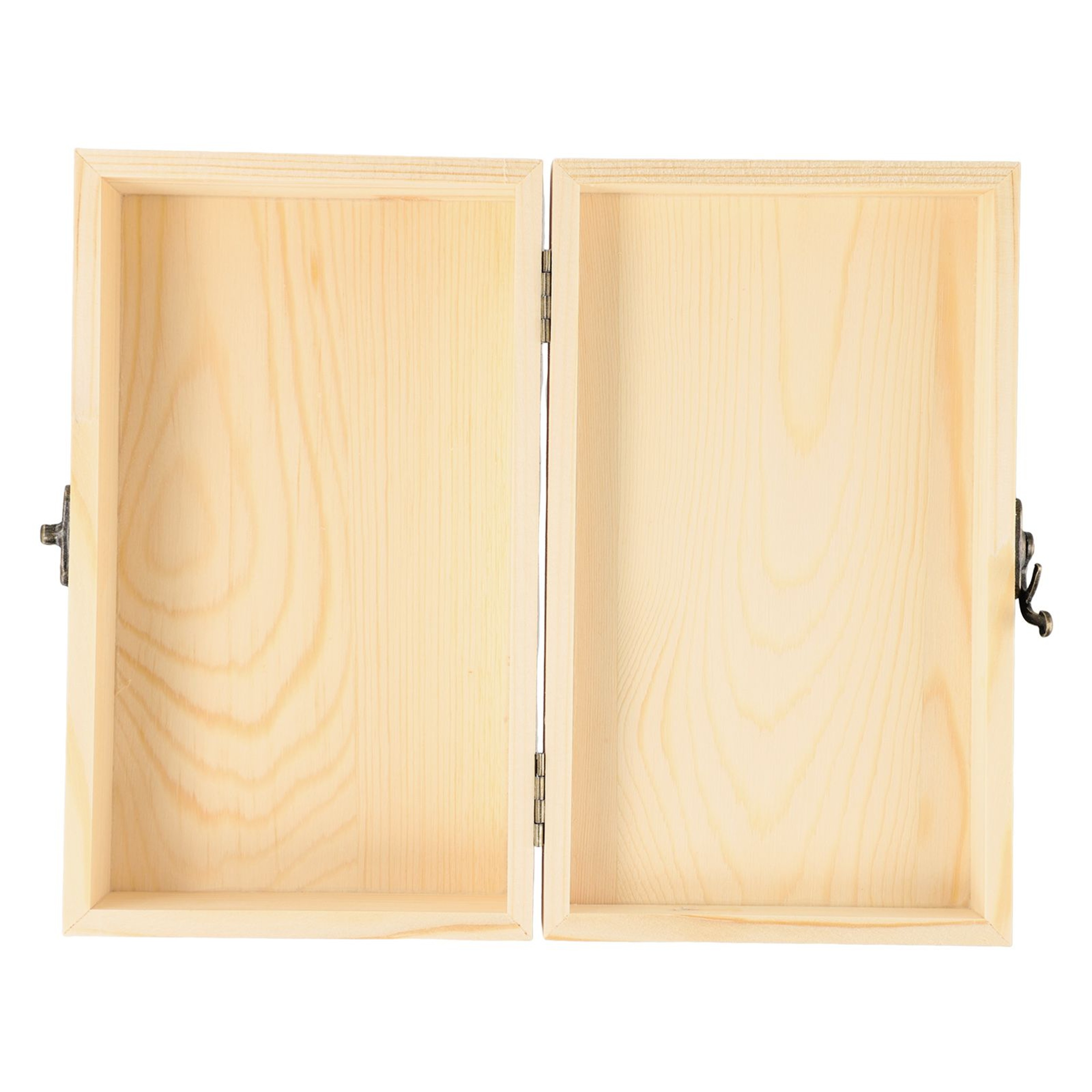 Pine Wood Hinged Storage Box S M L Desktop Jewelry And DIY Craft Case 12