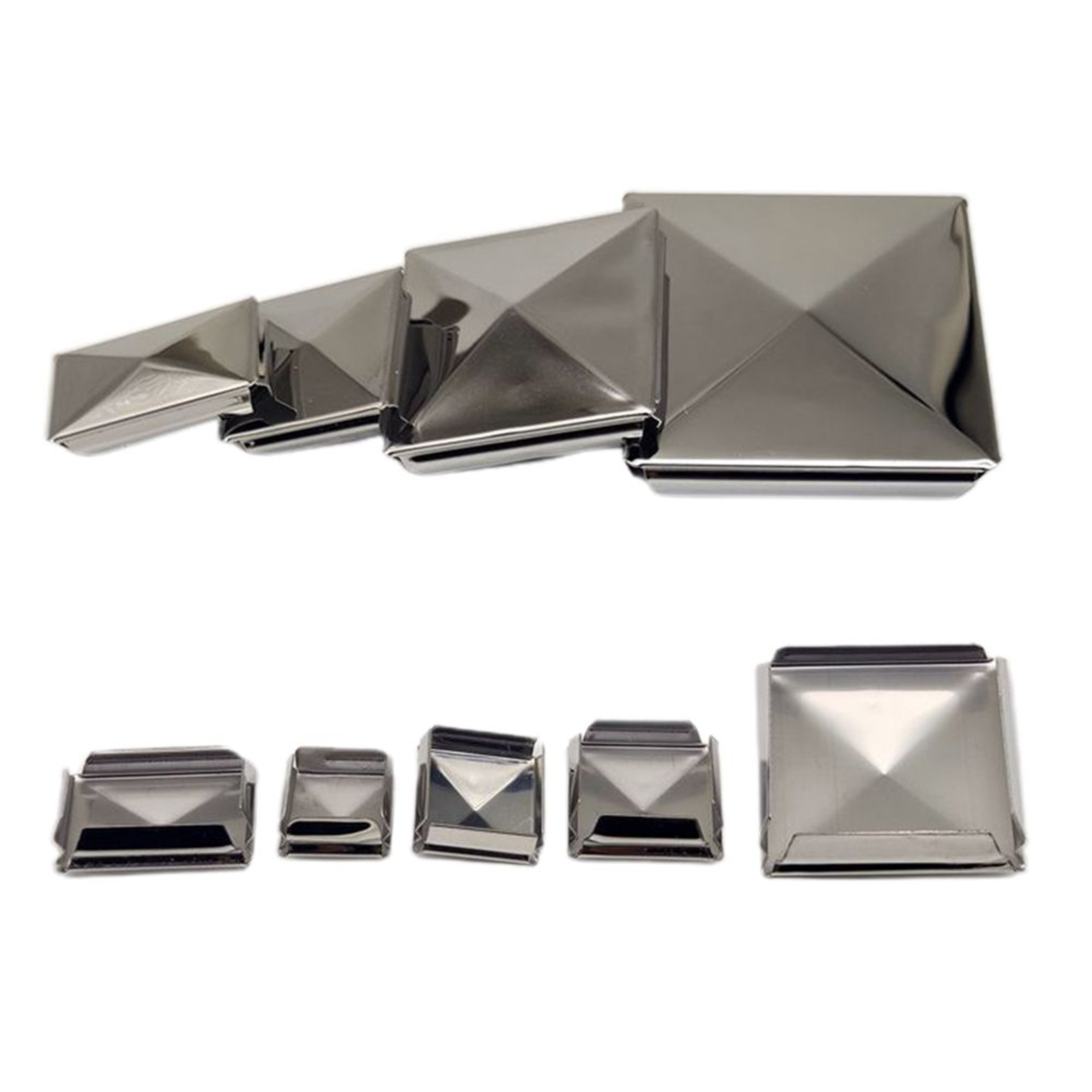 110Piece Square Post Cap Stainless Steel Pyramid Cover For Fence And Garden Posts 23