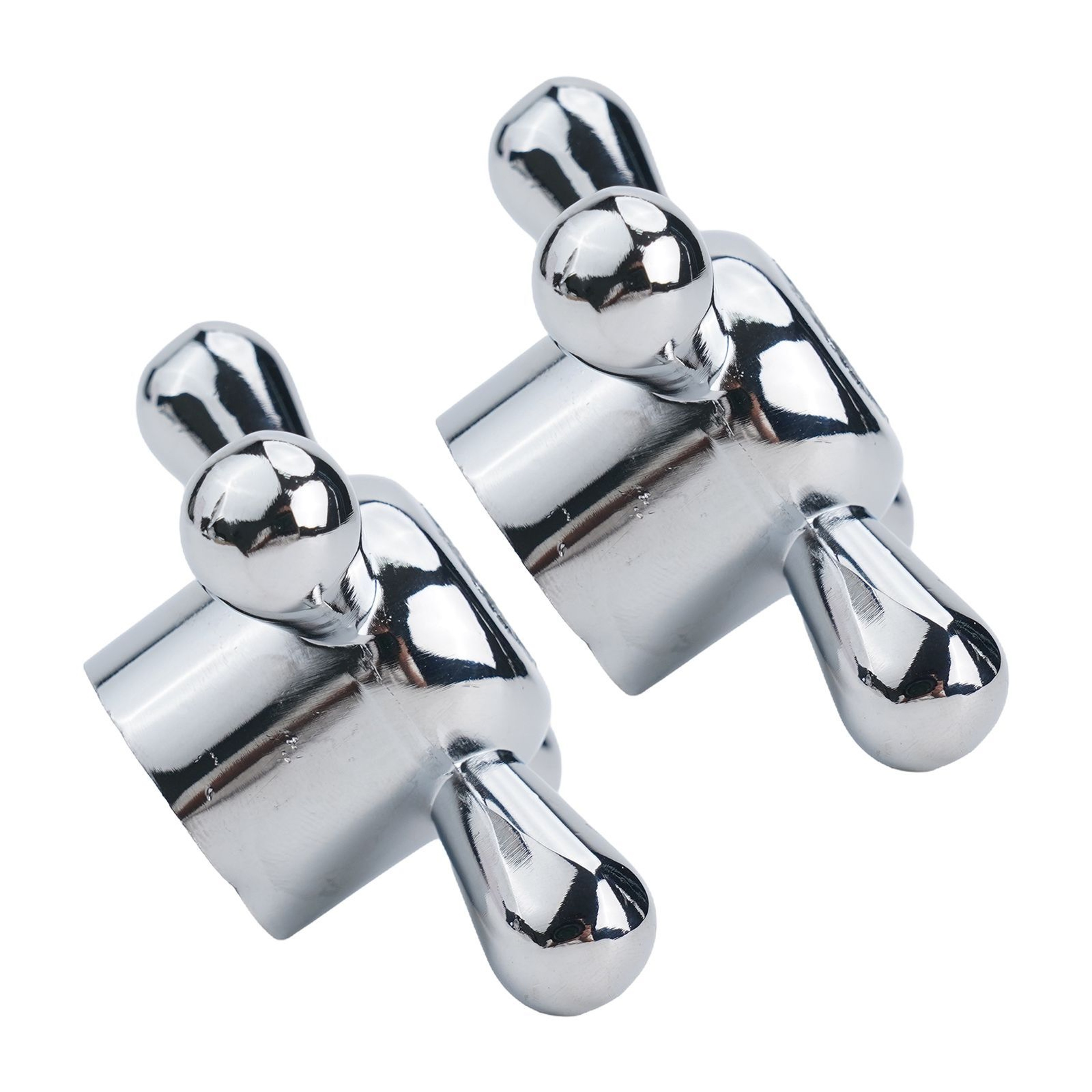 2Piece Cross Faucet Handle Set Alloy Replacement Tap Knobs With Mounting Screws 3