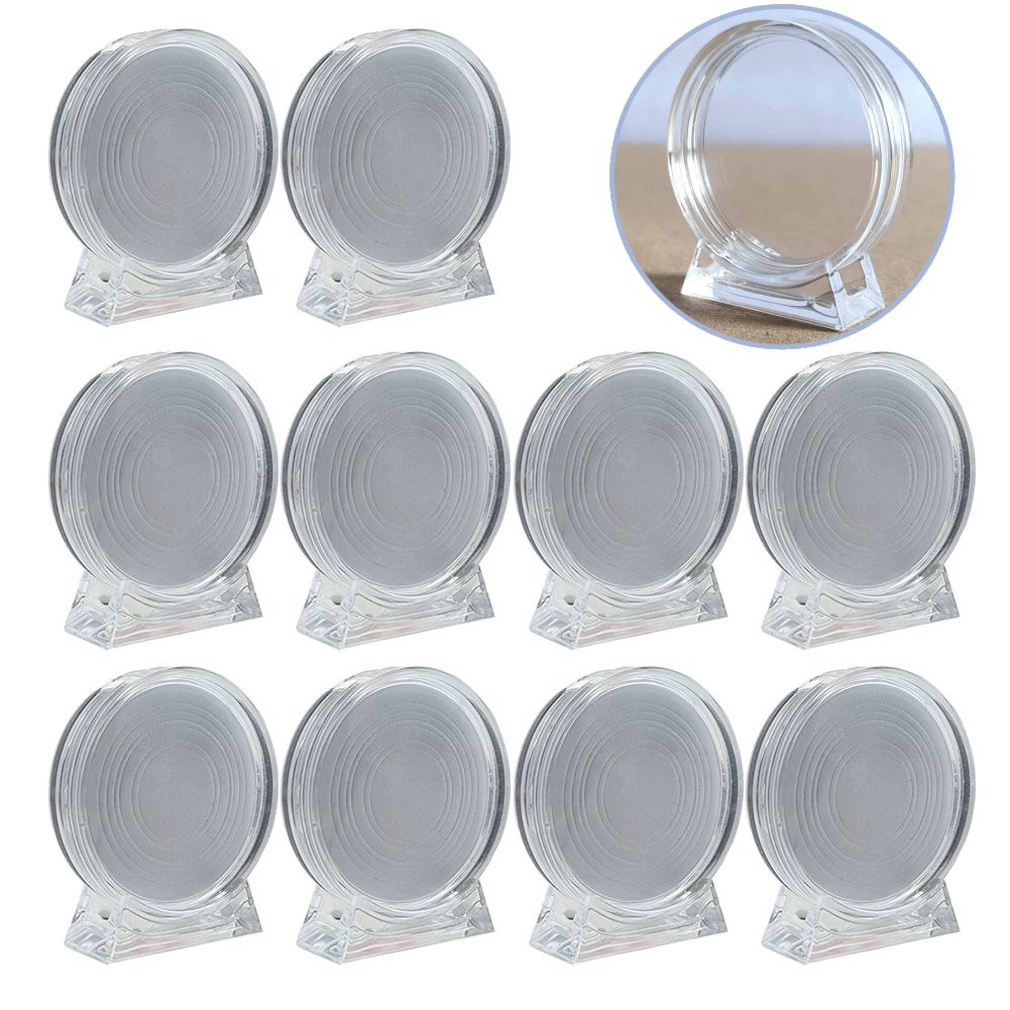 510Piece 40mm Coin Display Capsules Clear Acrylic Cases With Adjustable Size Inserts 6