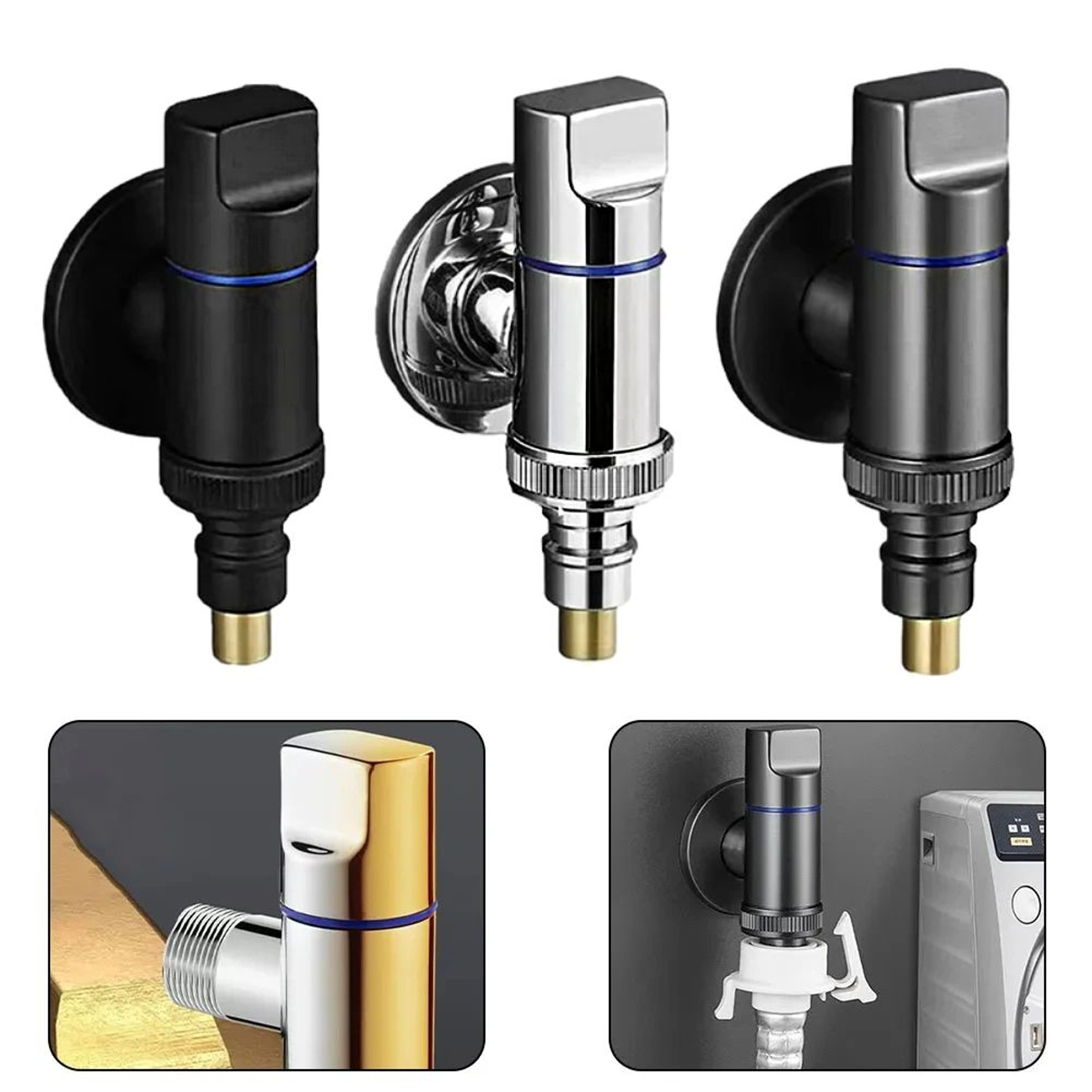 G12 Stainless Steel Angle Valve QuickOpen Water Stop Valve For Washing Machines And Bathrooms 1
