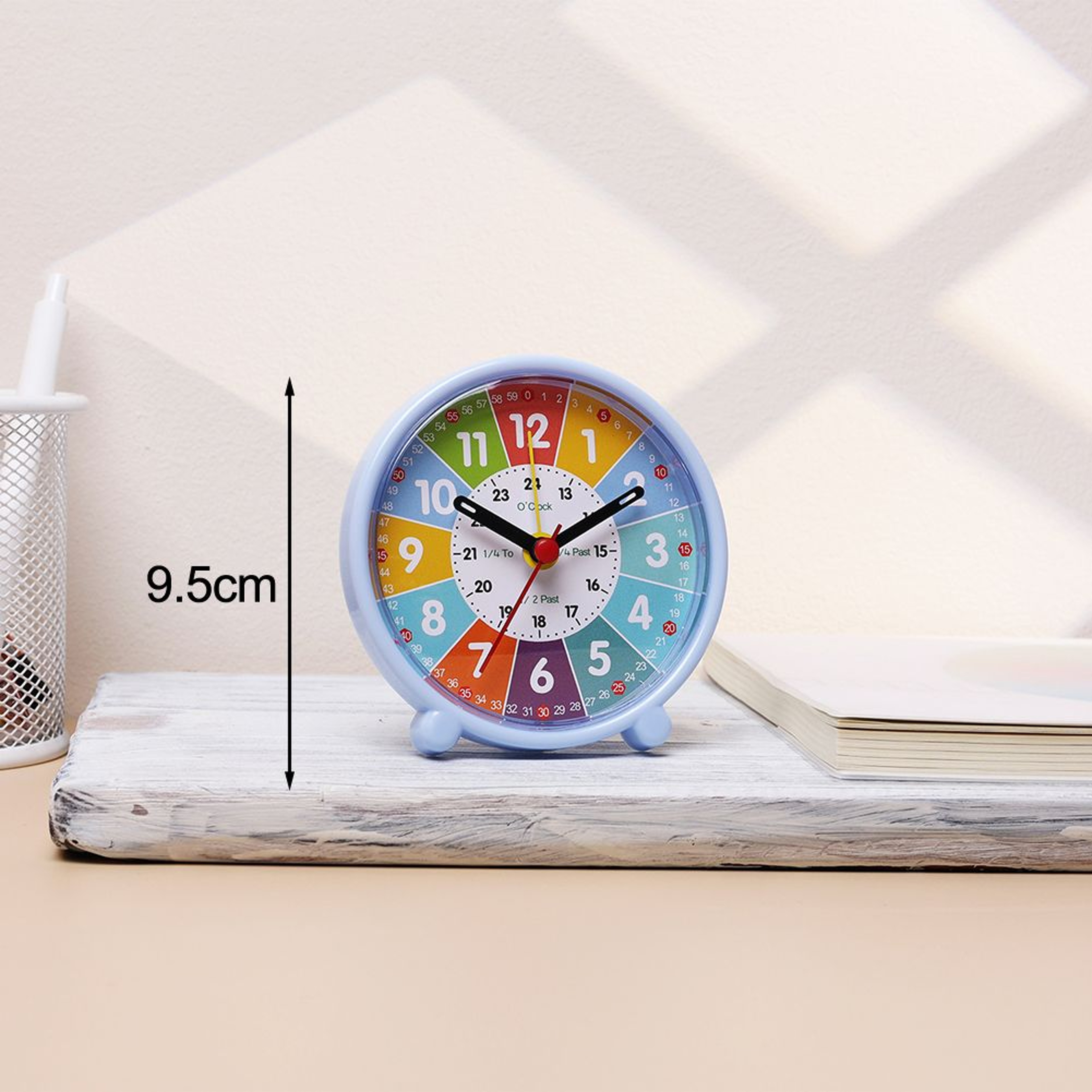 Silent Kids Alarm Clock Colorful Learning Clock For Bedside And Study Desk 4
