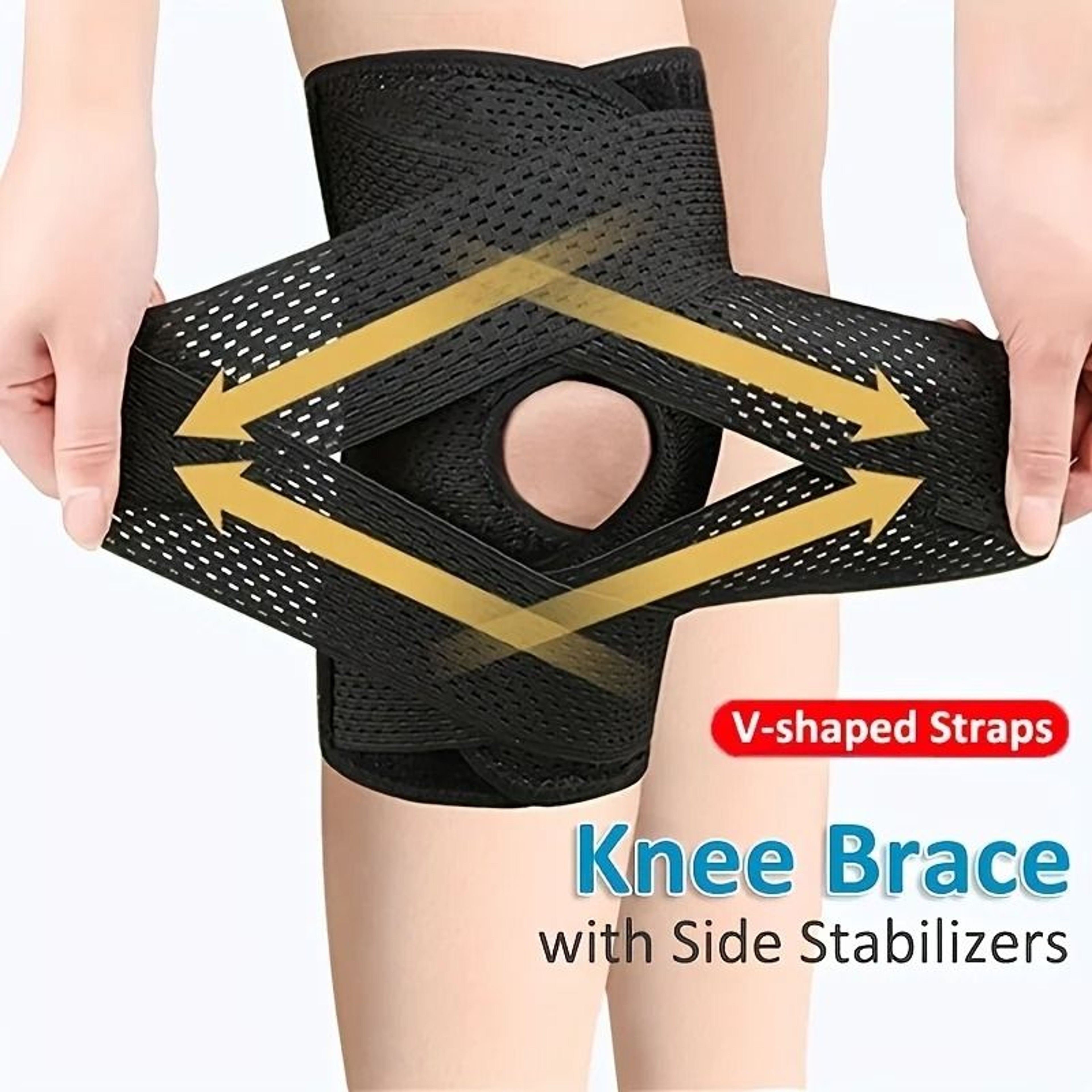 Adjustable Compression Knee Brace With VStraps And 4 Side Stabilizers 8