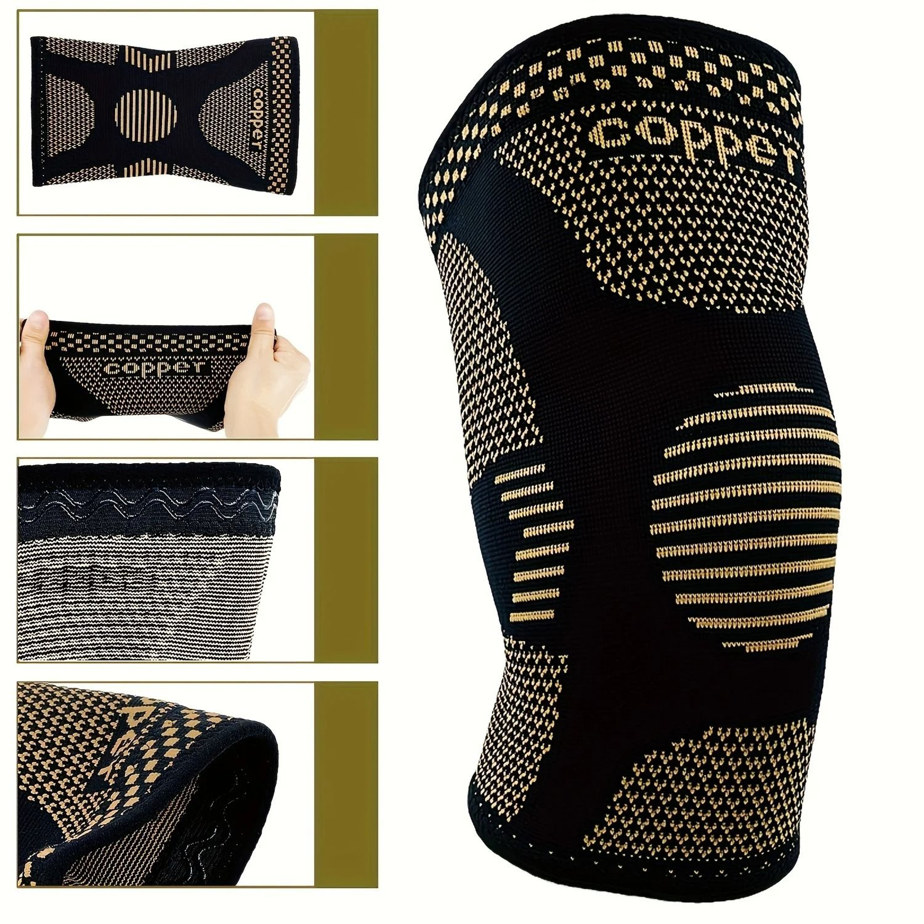 Copper Compression Knee Sleeve Elastic Sports Knee Support For Men And Women 11