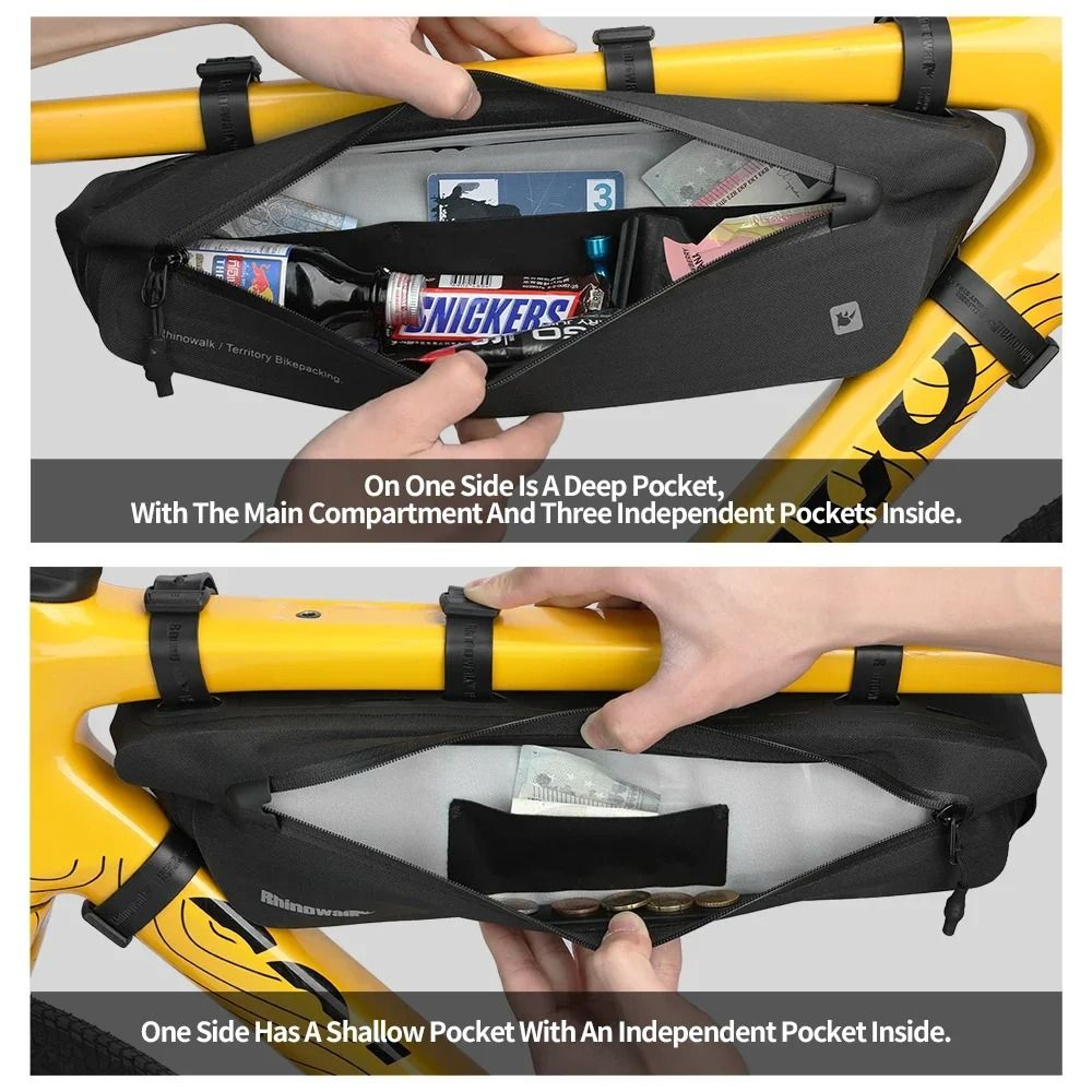 13L19L Waterproof Bike Frame Bag Slim Triangle Storage For MTB Road And Gravel Bikes 5