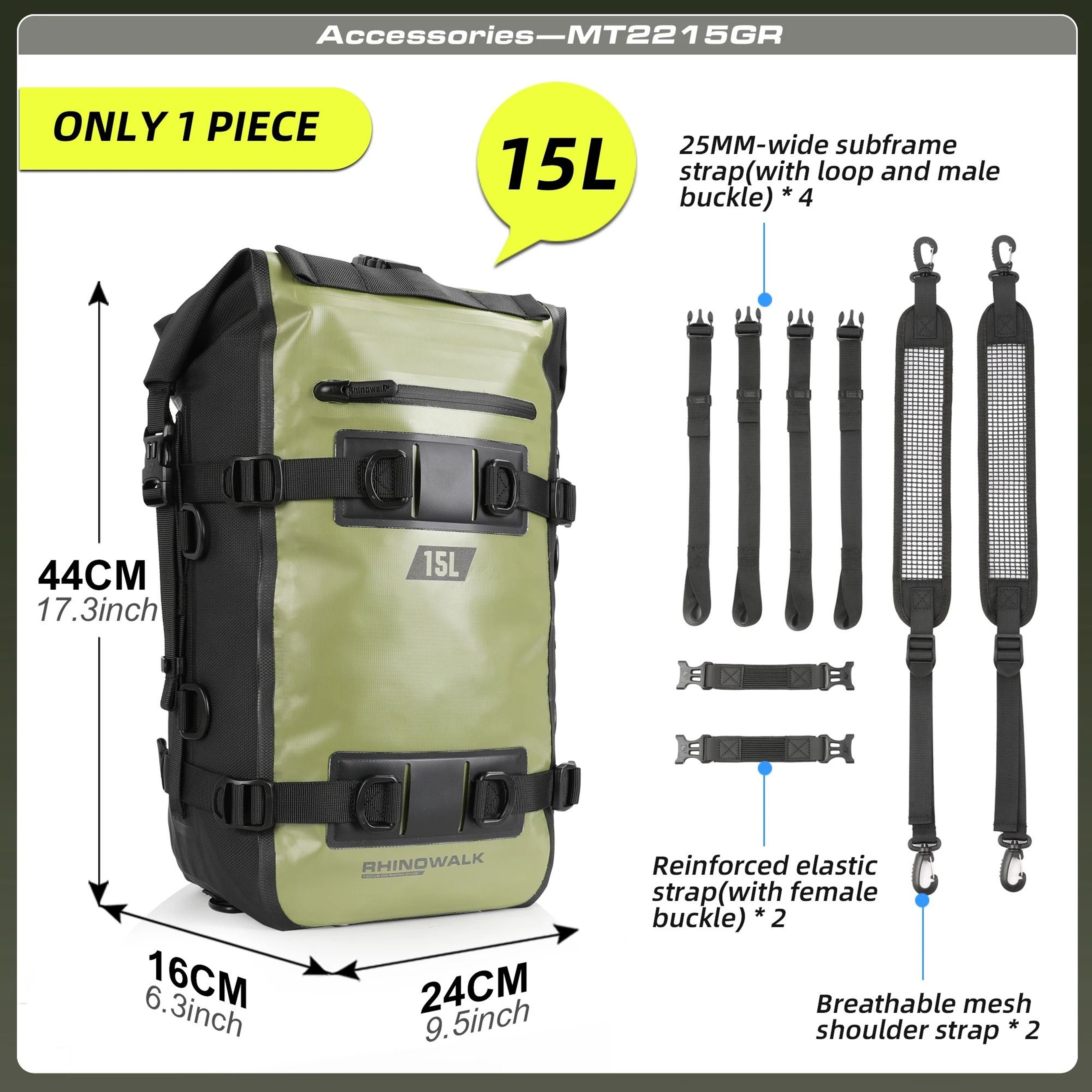 Waterproof Motorcycle Tail Bag 8L 15L 30L Modular Rear Seat Storage 4