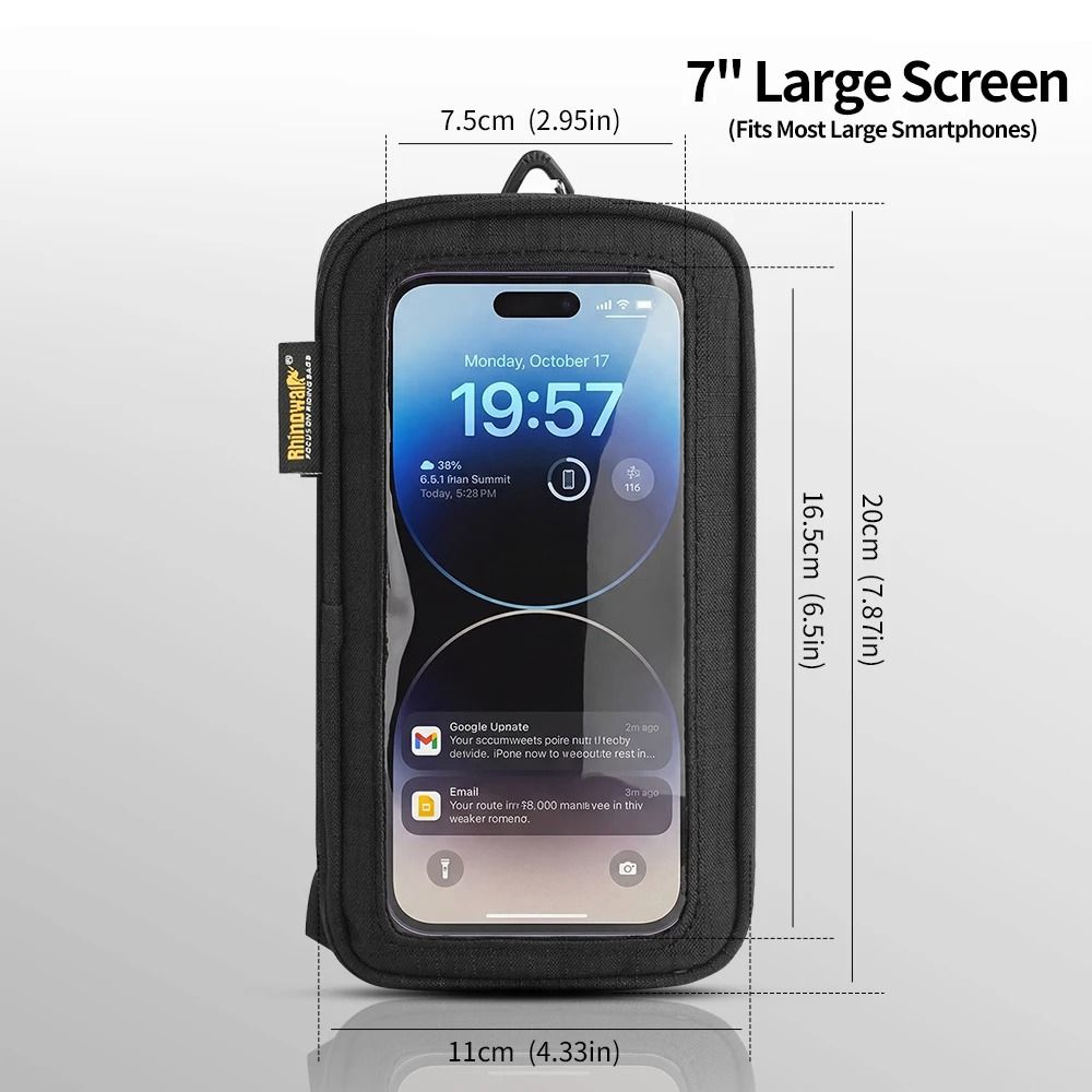 1L Motorcycle Phone Bag MOLLE Navigation Pouch For Up To 7Inch Phones 1