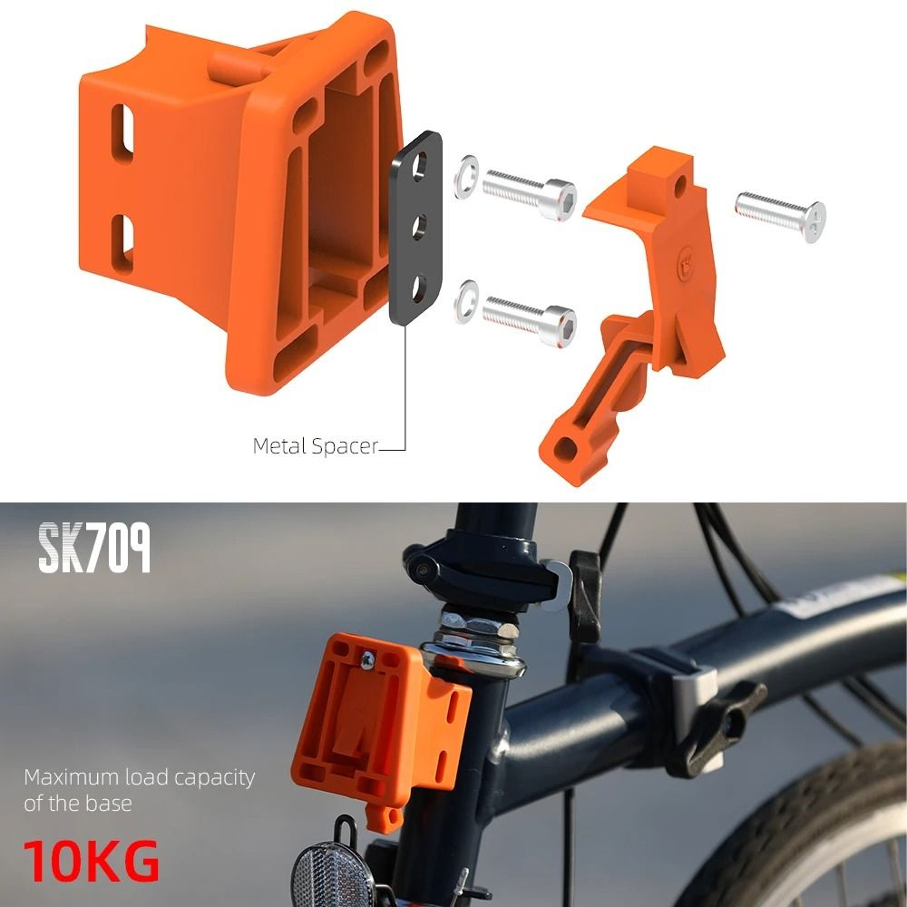 3Hole Folding Bike Front Carrier Adapter For Front Bags And Baskets 0
