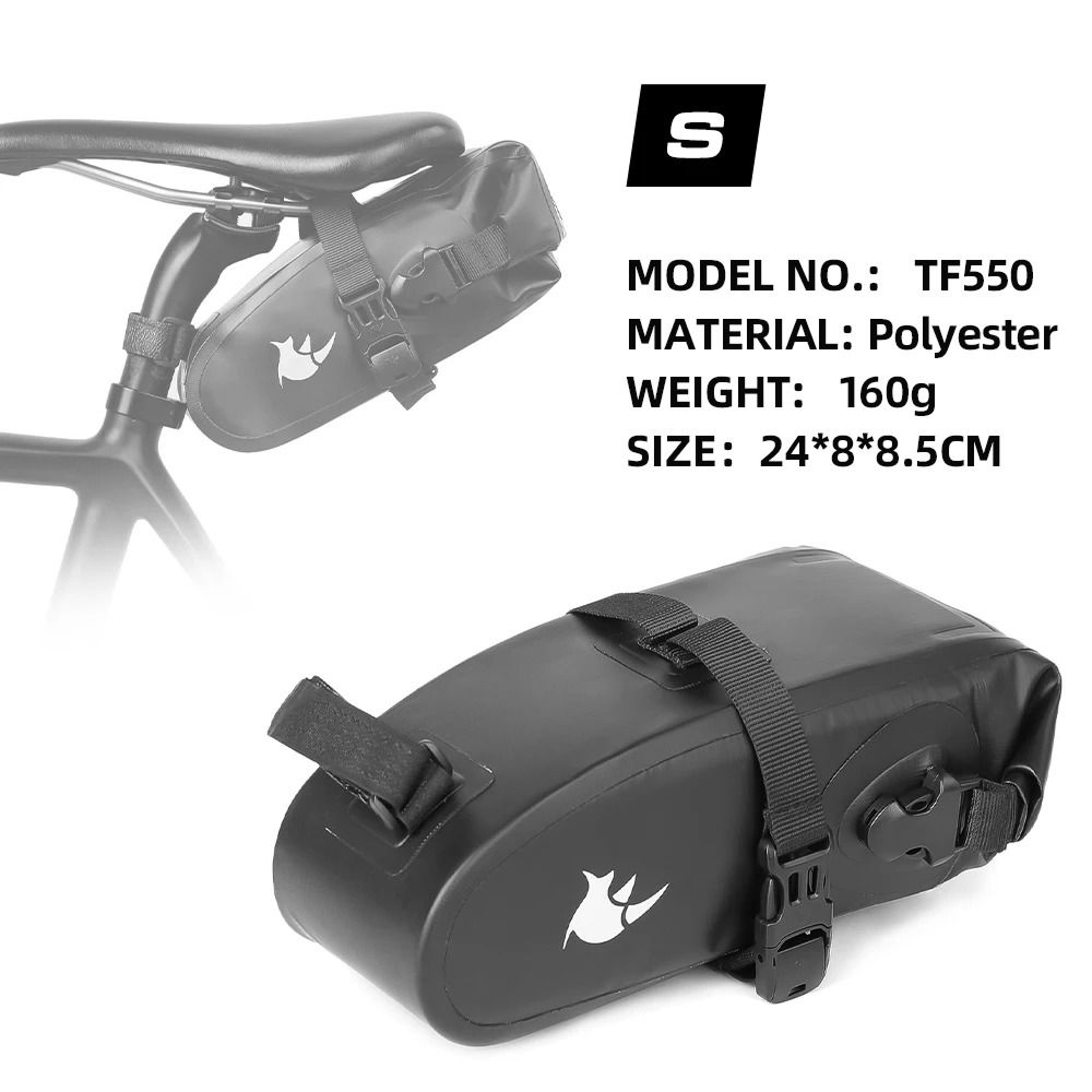 5L13L Waterproof Bike Saddle Bag Expandable Reflective Rear Cycling Storage 1