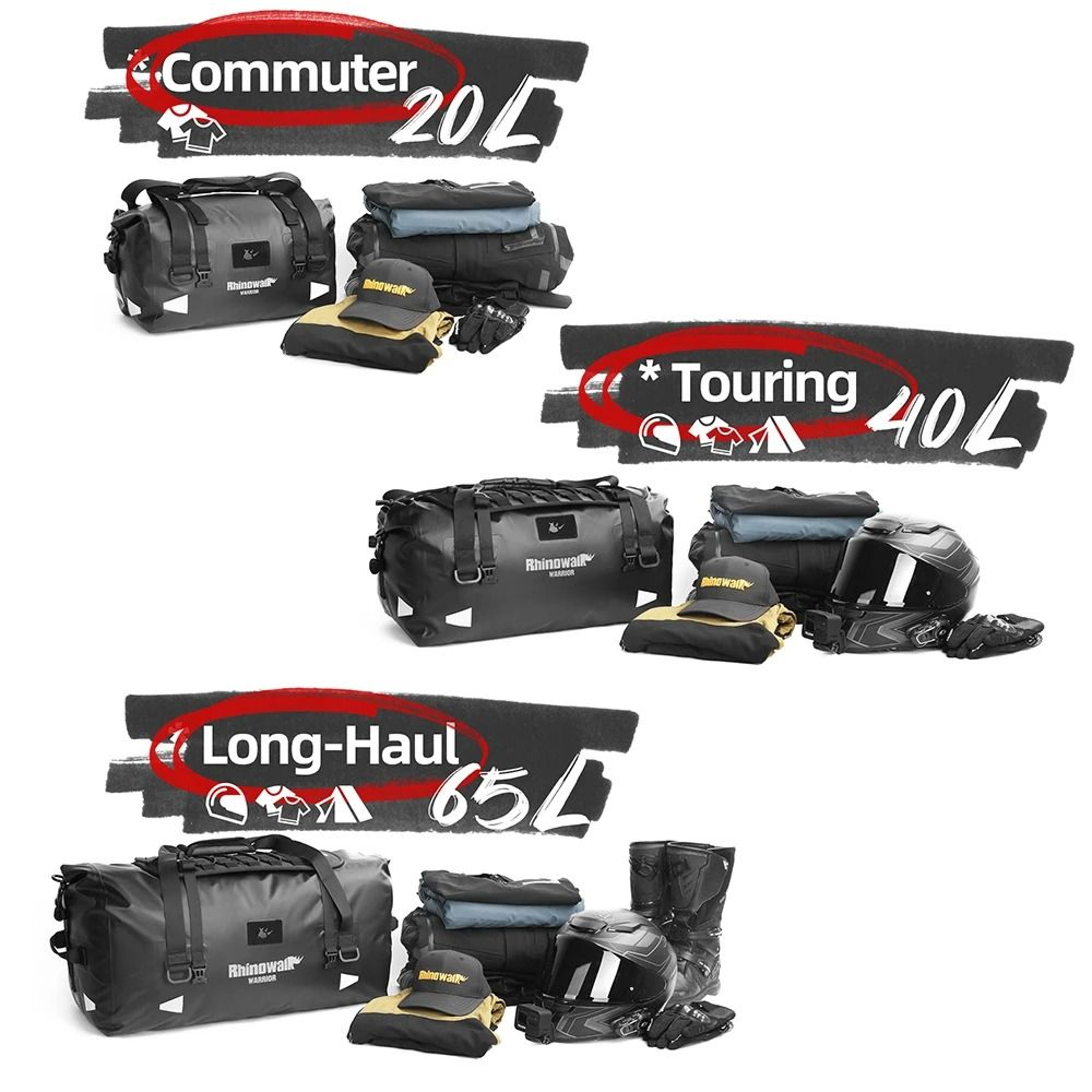 20L65L Waterproof Motorcycle Tail Bag With MOLLE Expansion 4