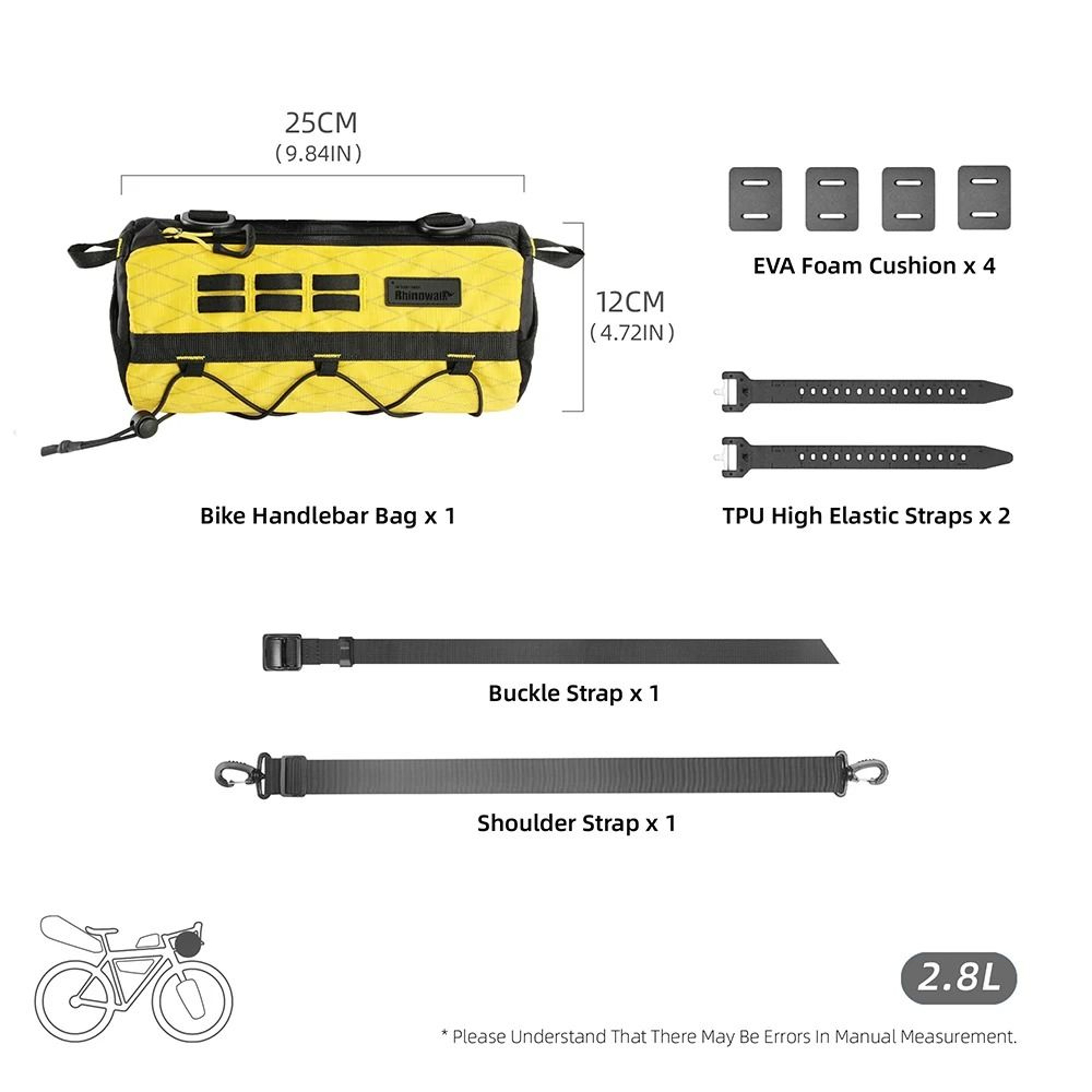28L Bike Handlebar Bag With EVA Support For Bikepacking 6