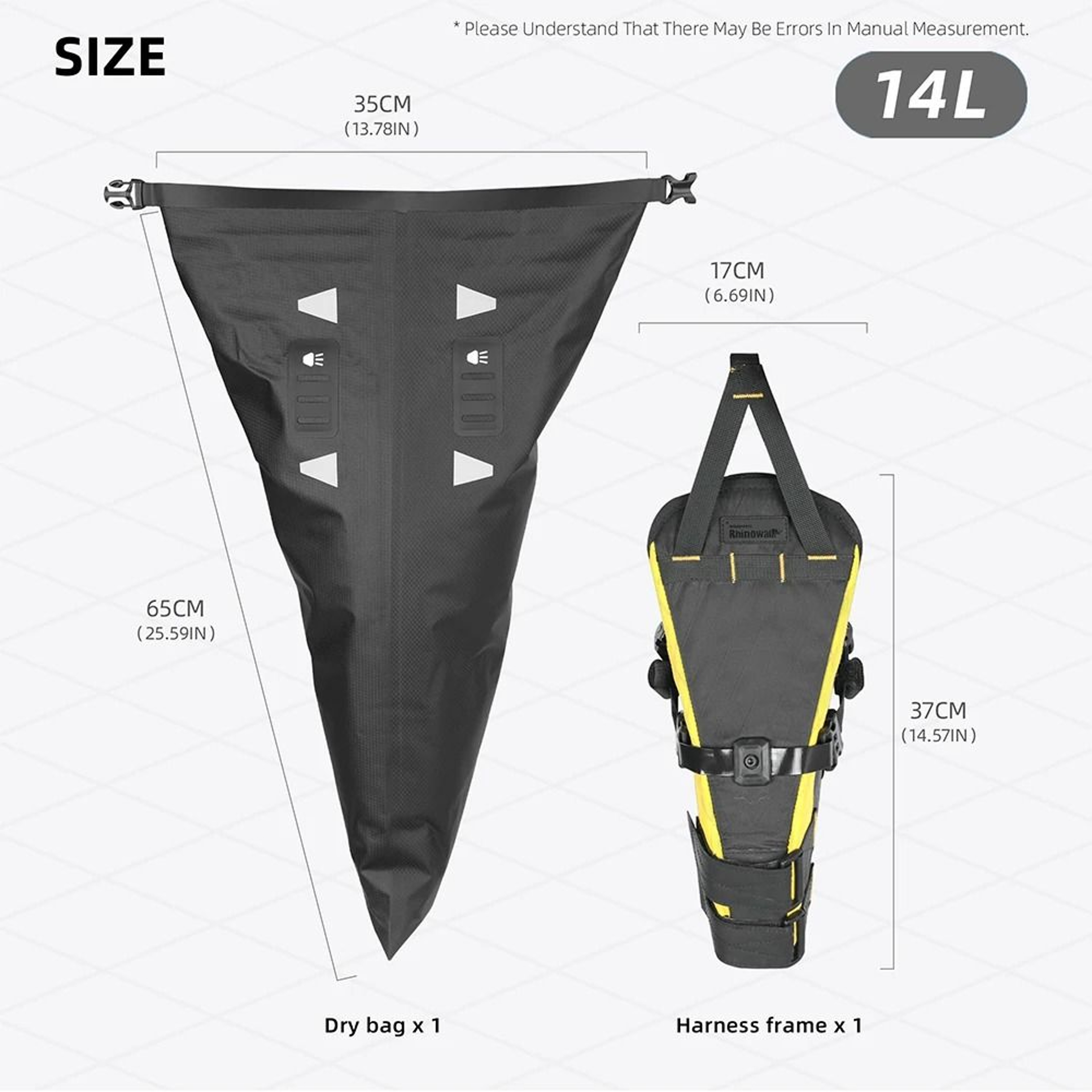 14L Waterproof Bike Saddle Bag With Removable Dry Bag 4