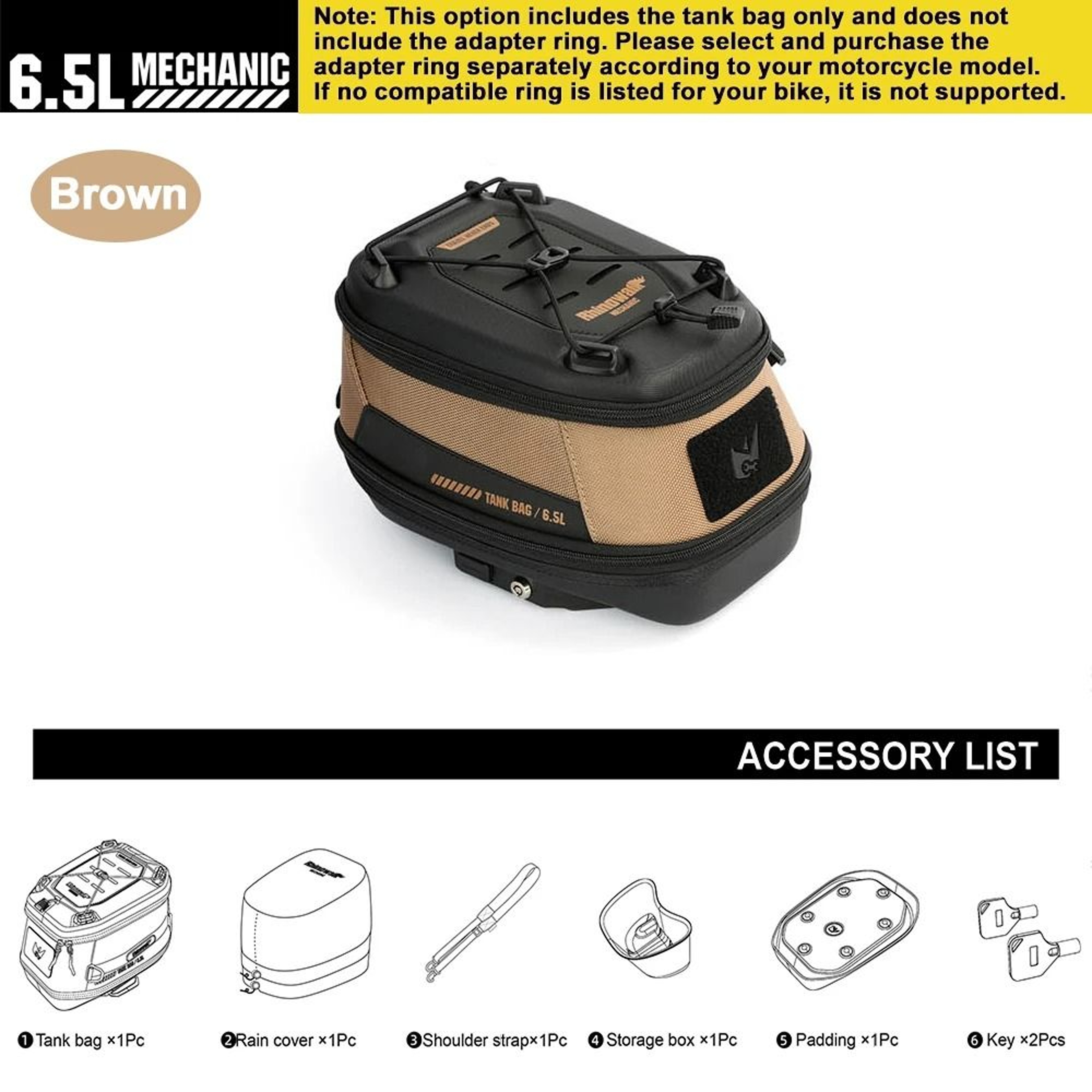 5L65L Motorcycle Tank Bag Quick Release Locking Storage Pack 20