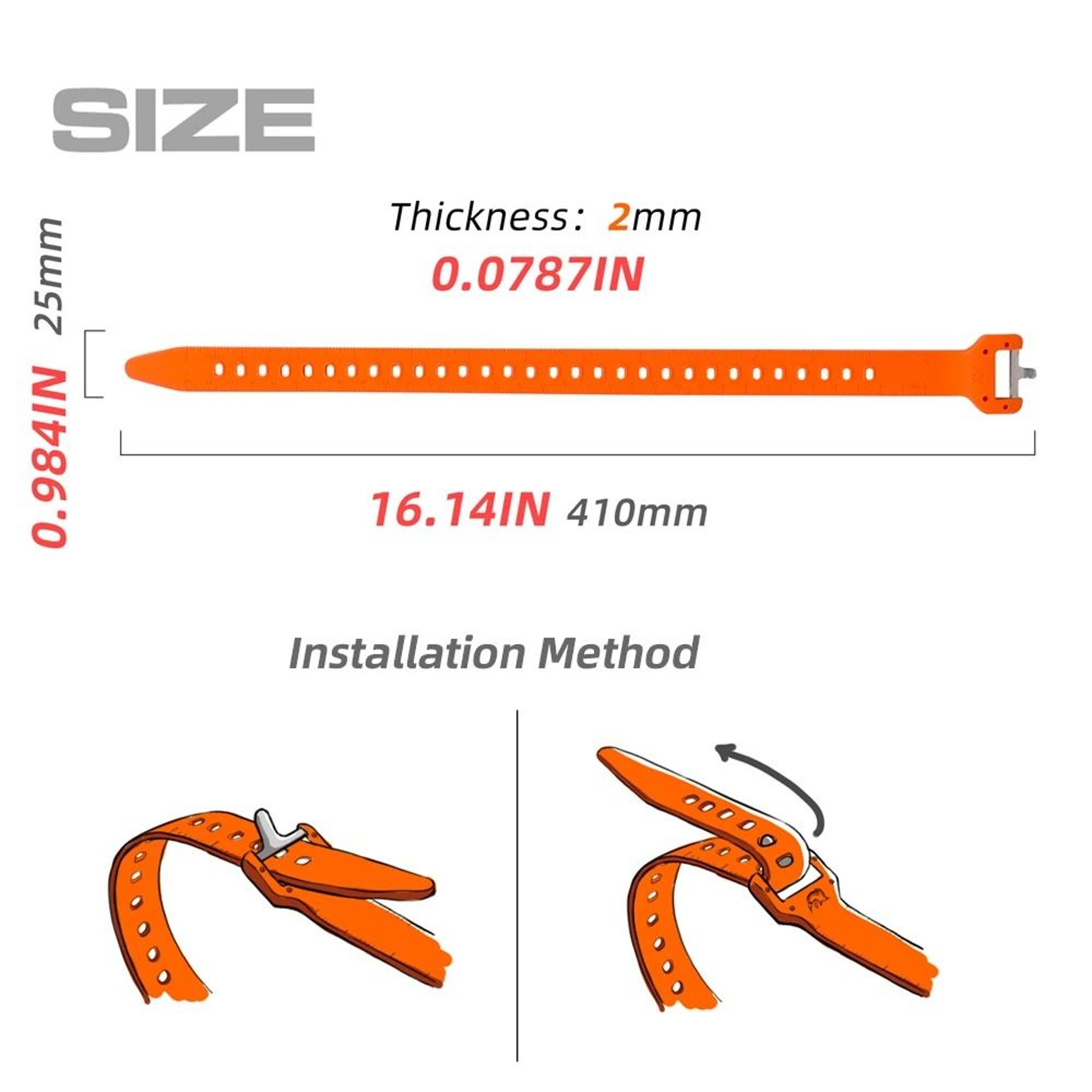 41cm Elastic Bike Strap Reusable TPU Gear Securing Tie 12