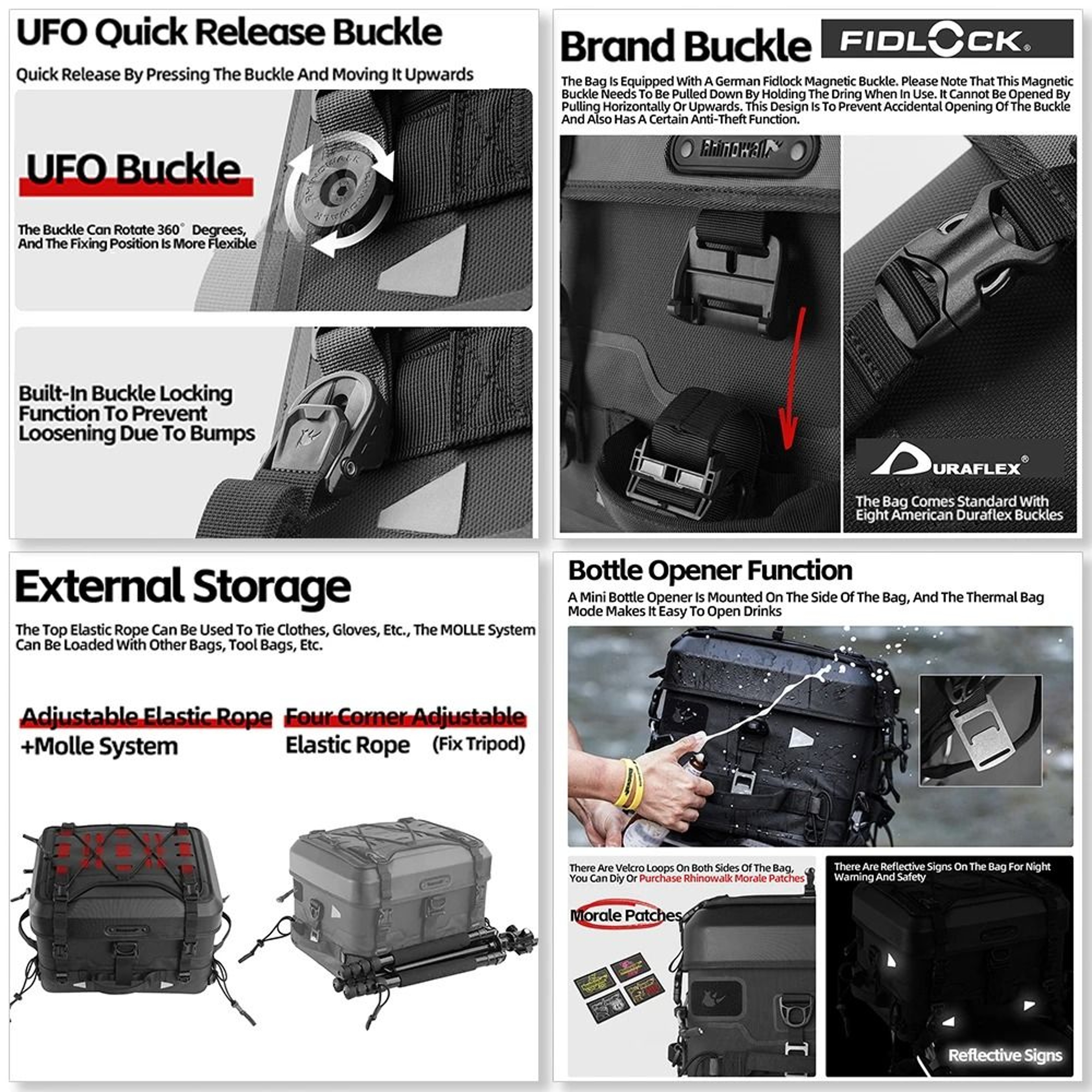 36L72L Motorcycle Tail Bag Hard Shell Camera And Cooler Pack 9