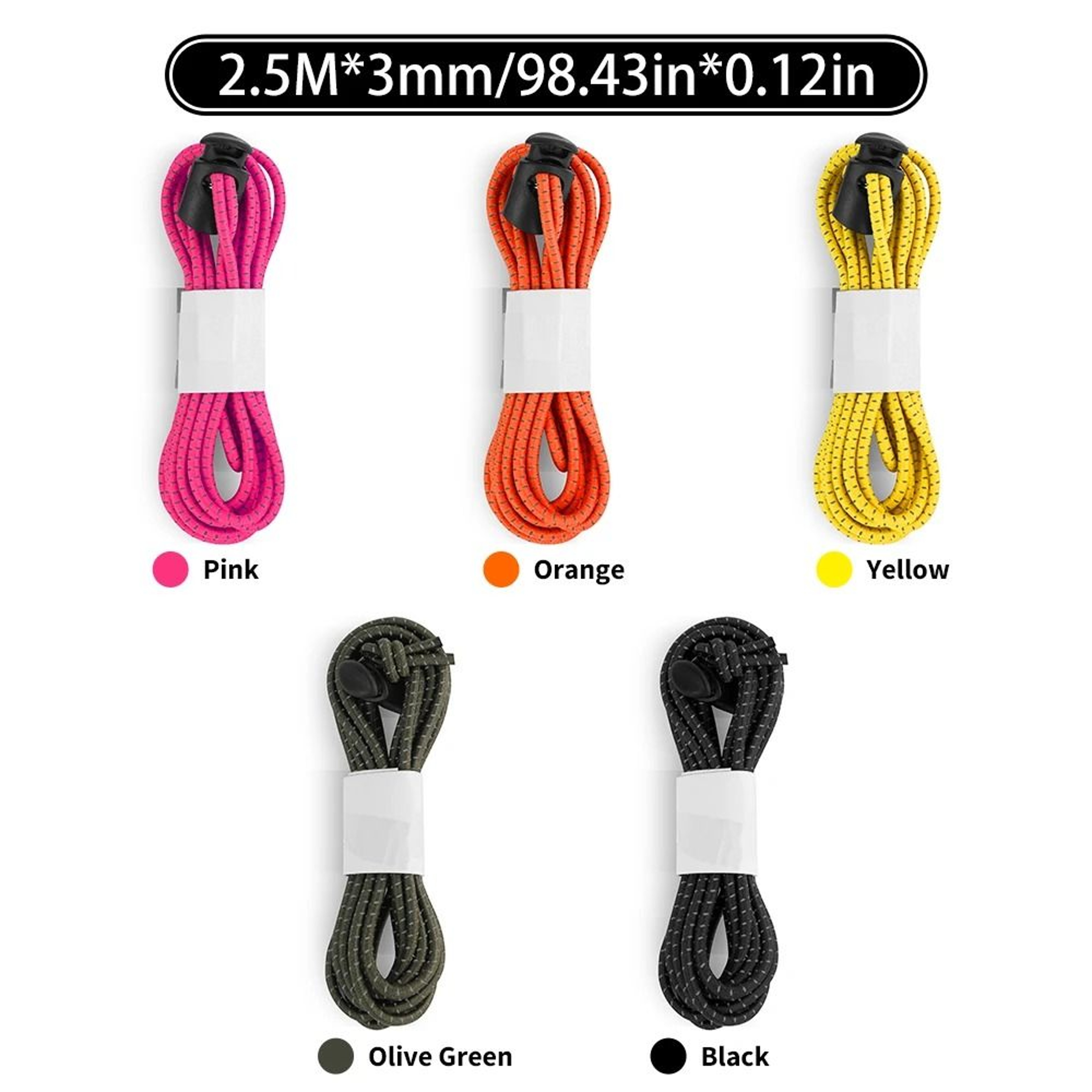 25M Reflective Elastic Cord 3mm Bike And Motorcycle Gear Strap 0